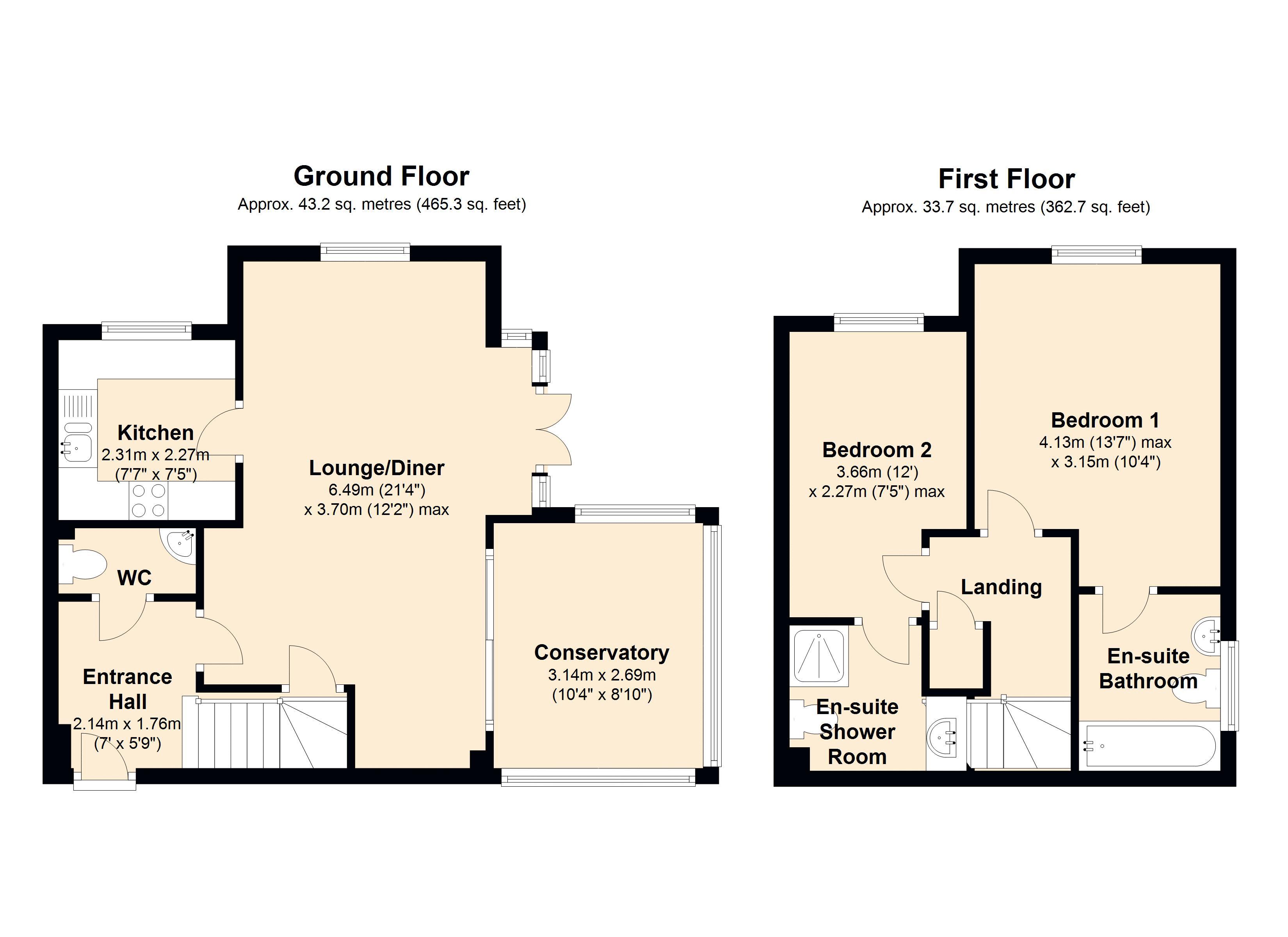 2 Bedrooms End terrace house to rent in Burnham Mews, Barley Mow Road, Egham TW20