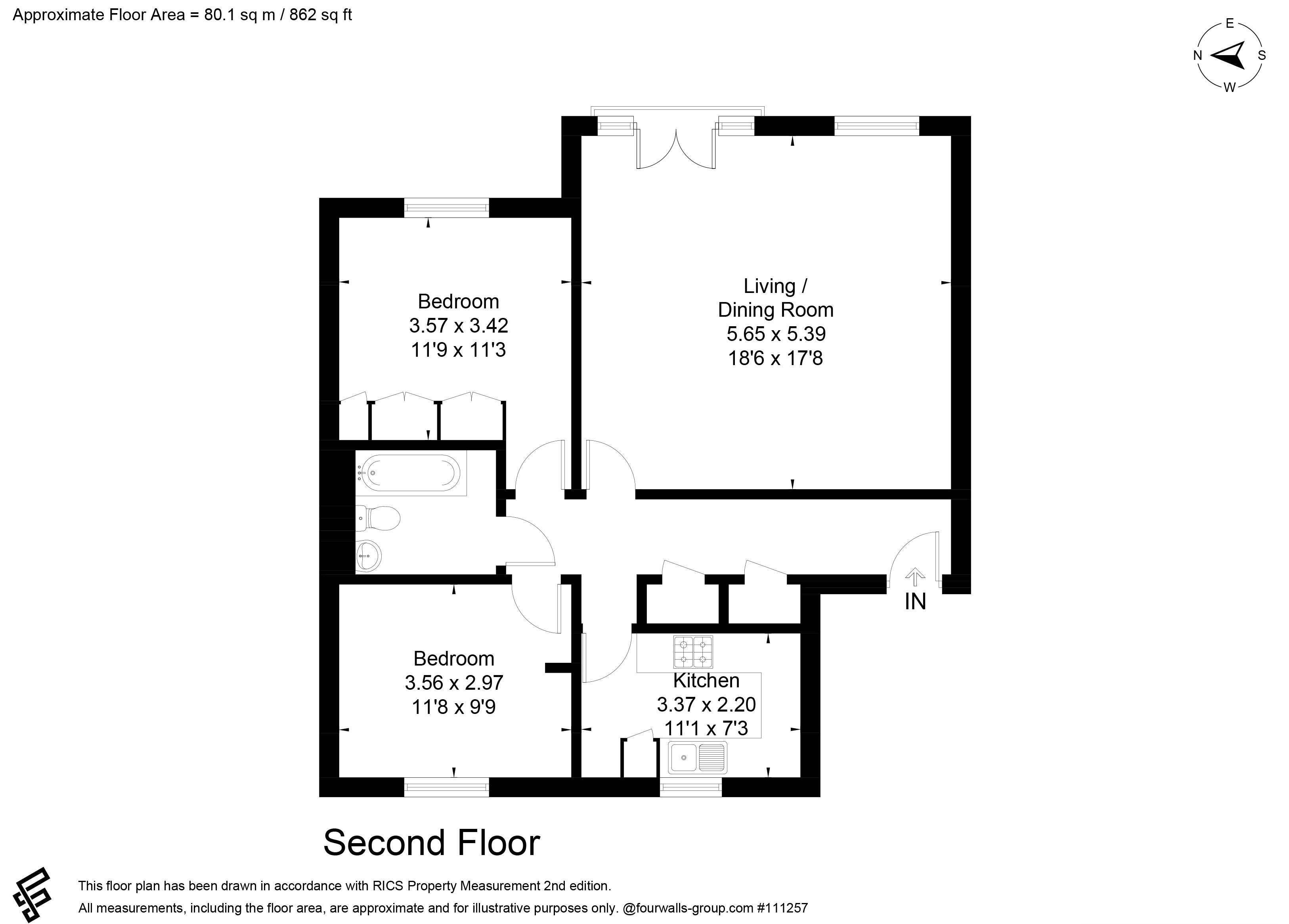 Flat 22 Pavement Square, CR0 6TL floorplan