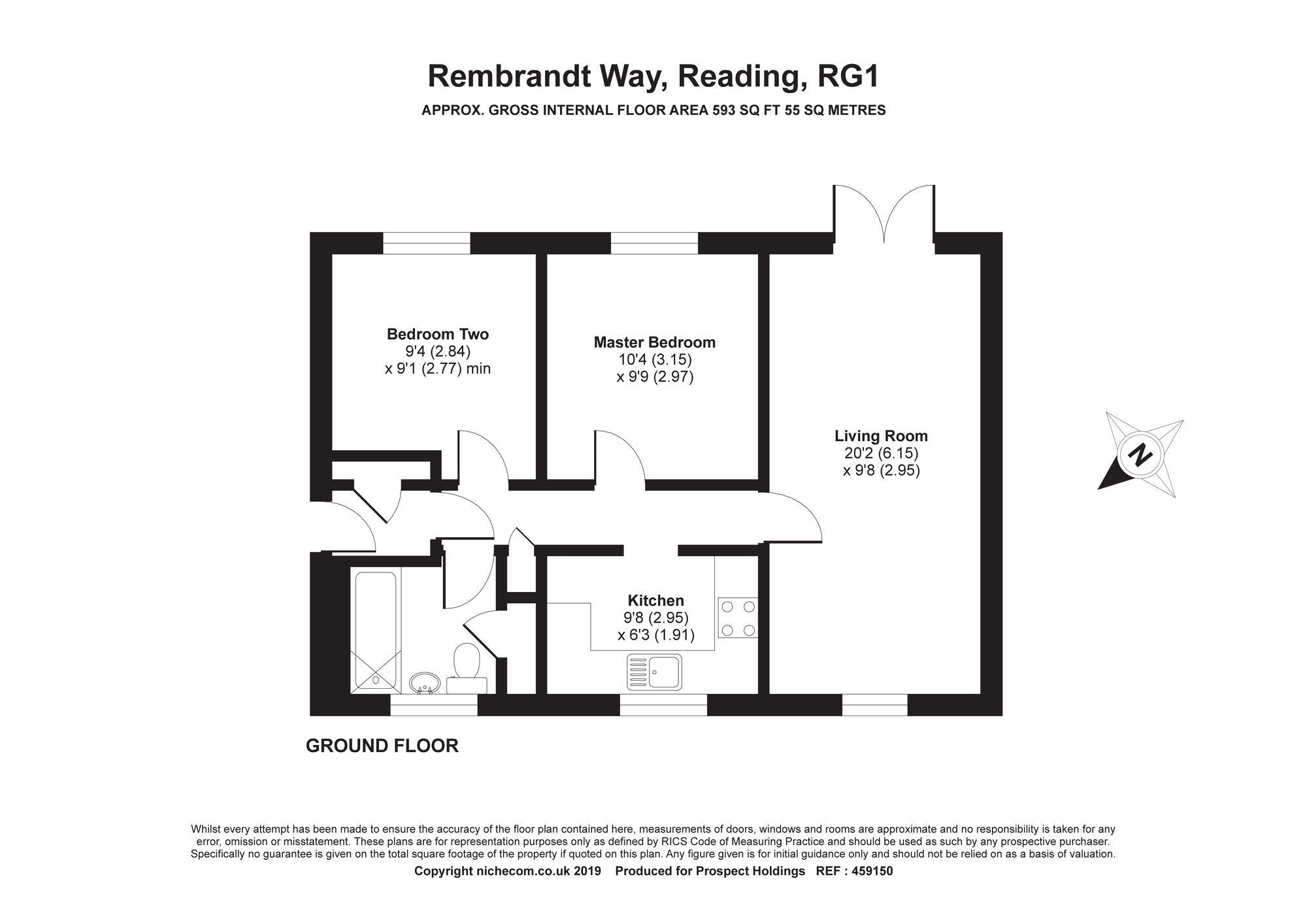 2 Bedrooms Flat for sale in Radnor House, Rembrandt Way, Reading, Berkshire RG1