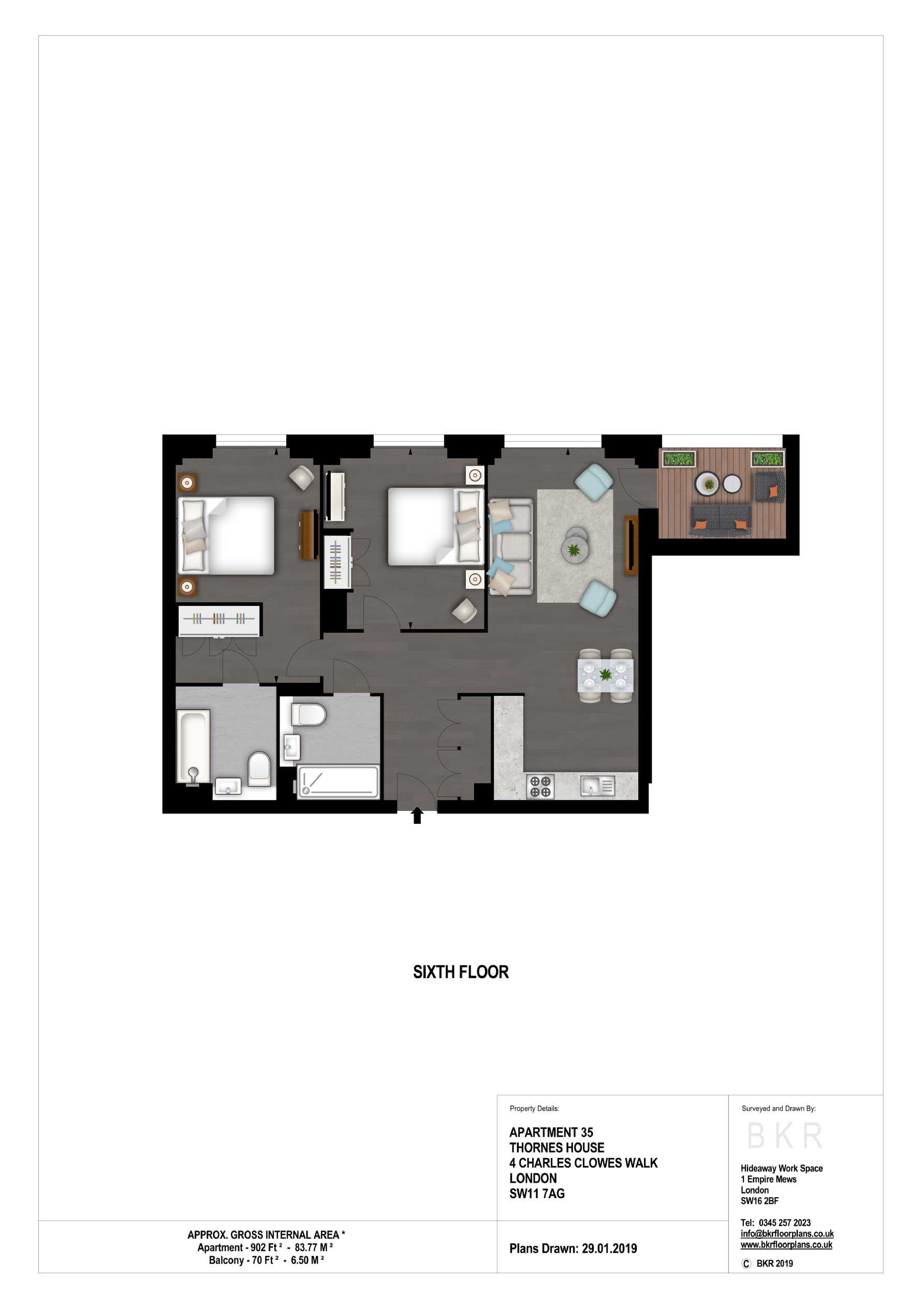 35 Thornes House 4, Charles Clowes Walk, London floorplan