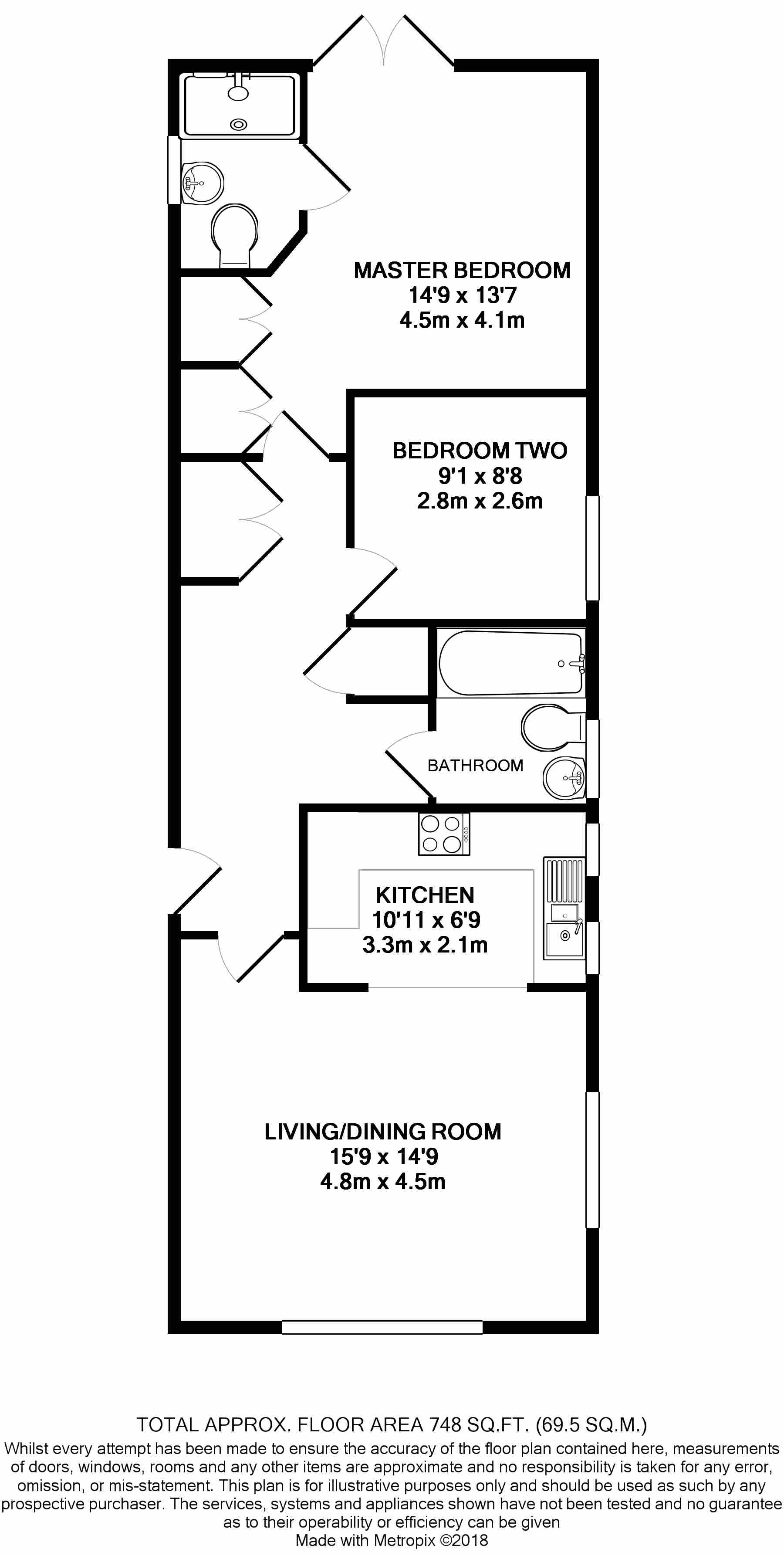 2 Bedrooms Flat for sale in Oriental Road, Woking GU22