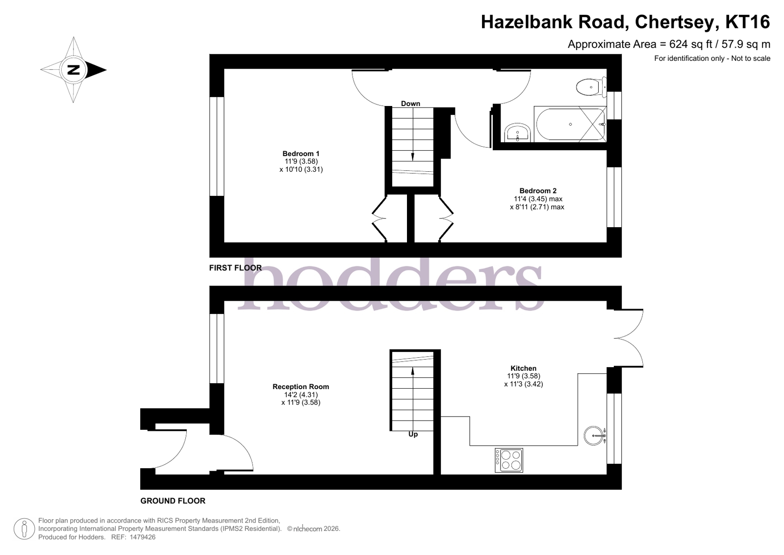 40, Hazelbank Road, Chertsey floorplan