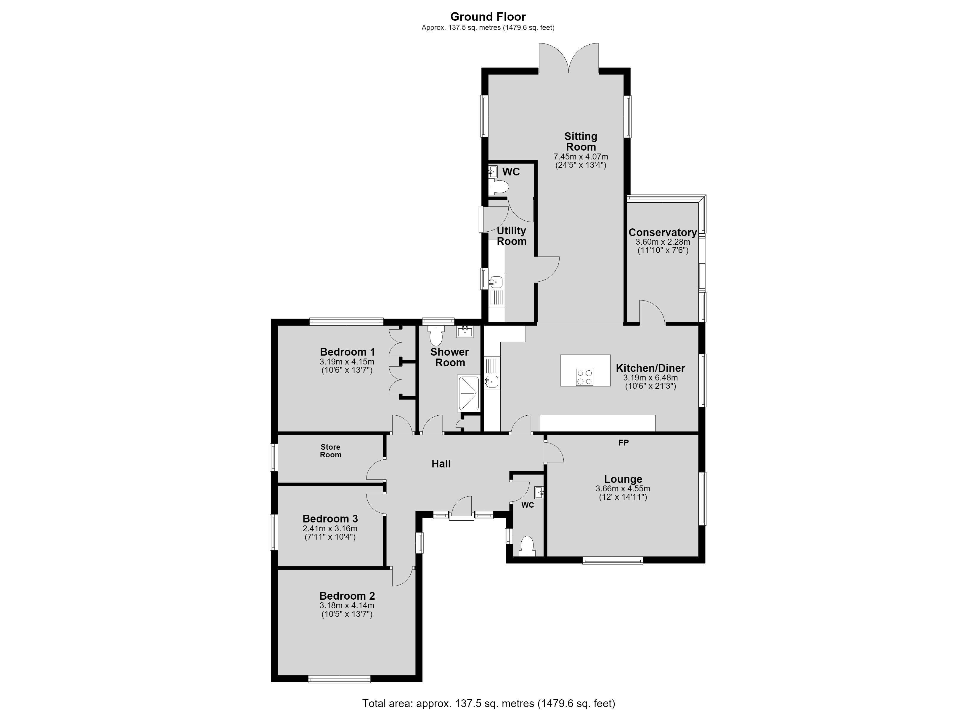 The Gables, 32, Caistor Road, Market Rasen floorplan