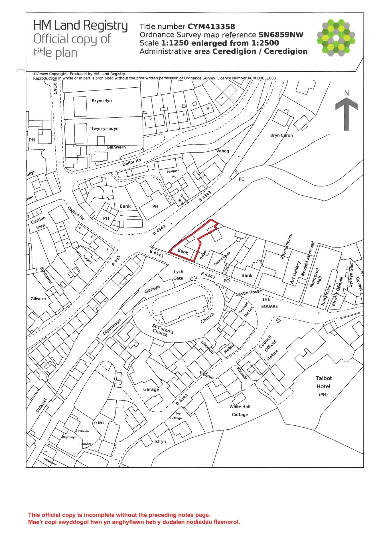 Apartment at Ty Dyfed,, The Square, Tregaron floorplan