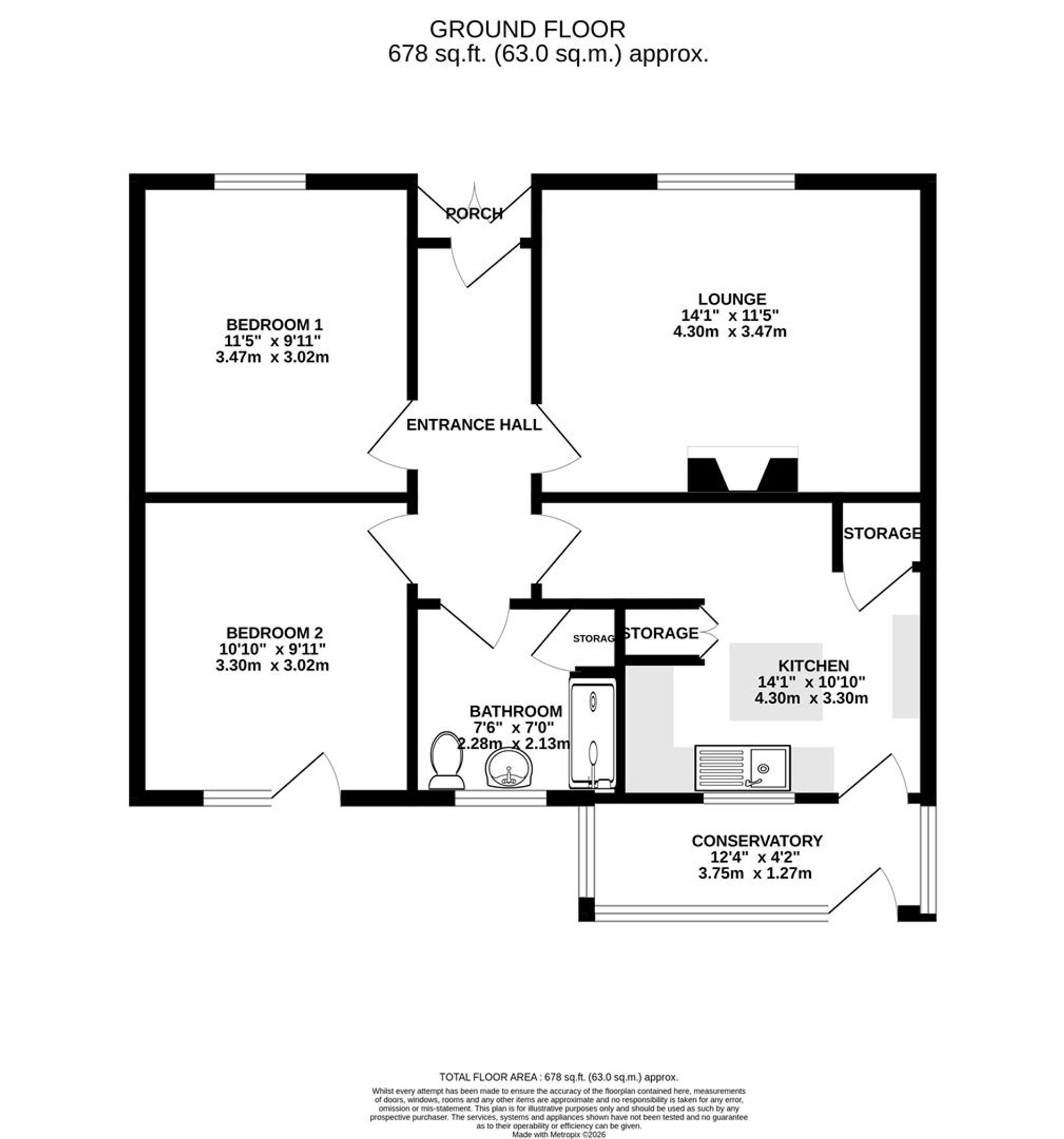 434, Derby Road, Chesterfield floorplan