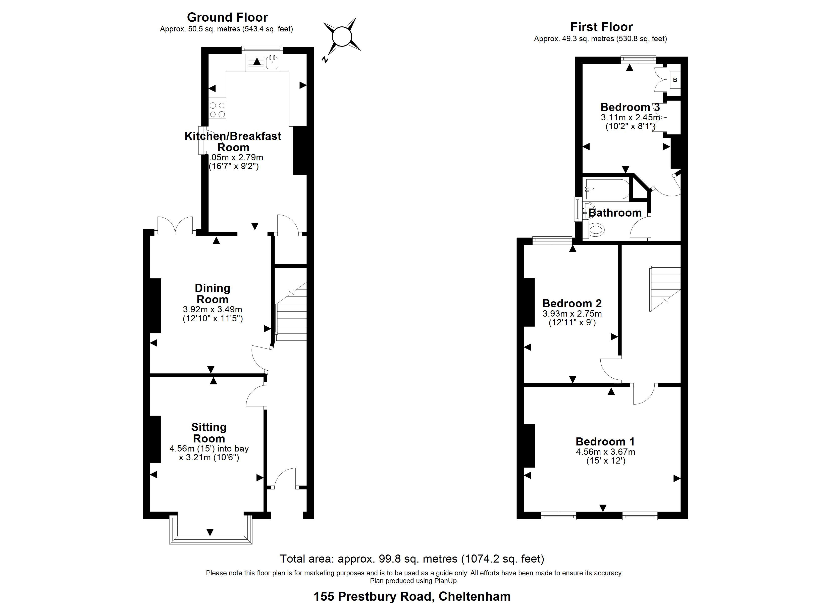 Prestbury Road, c.3/4 Mile Town Centre, Cheltenham GL52, 3 bedroom semidetached house for sale