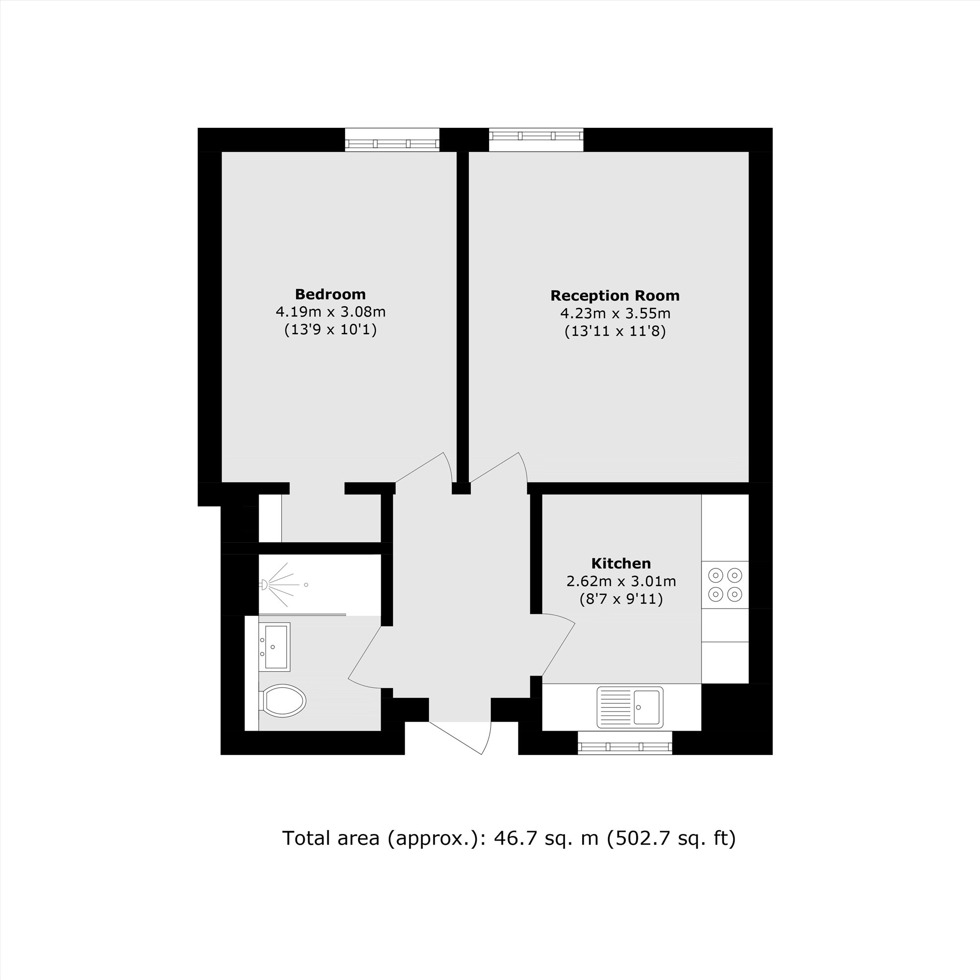 Flat 10, Caernarvon House, Hallfield Estate, London floorplan