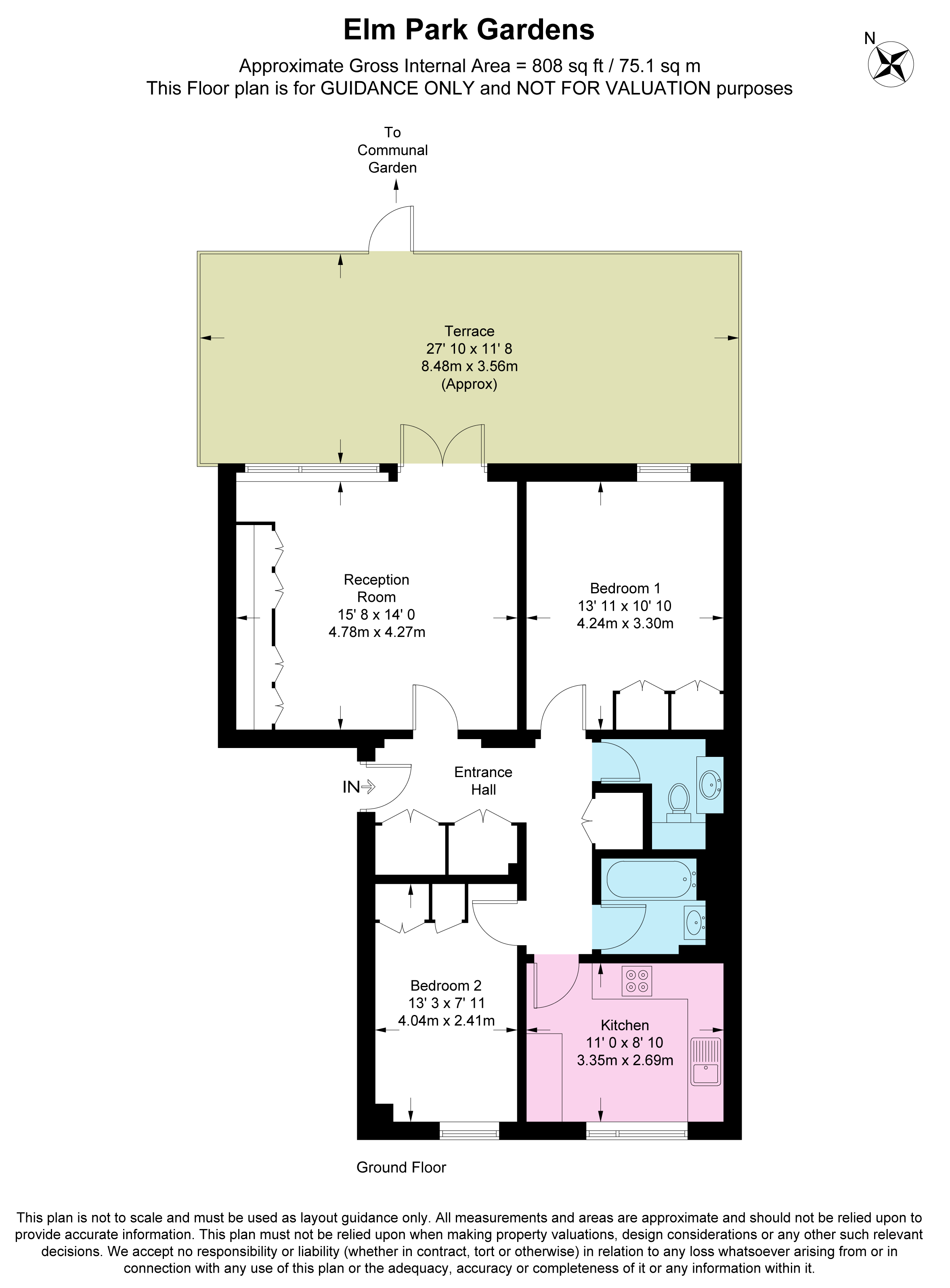 Flat 2, 5, Elm Park Gardens, London floorplan