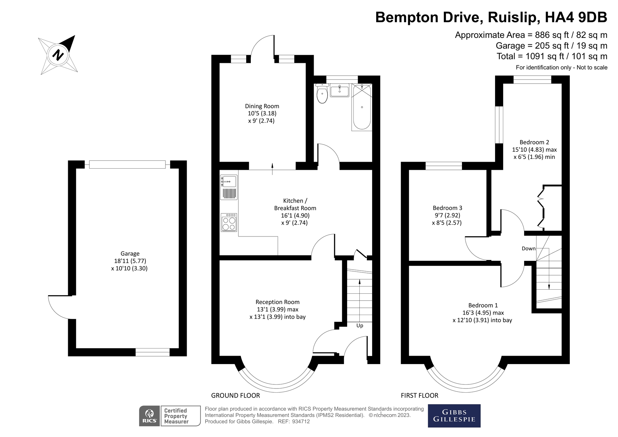 Bempton Drive, Ruislip, Middlesex HA4, 3 bedroom terraced house for