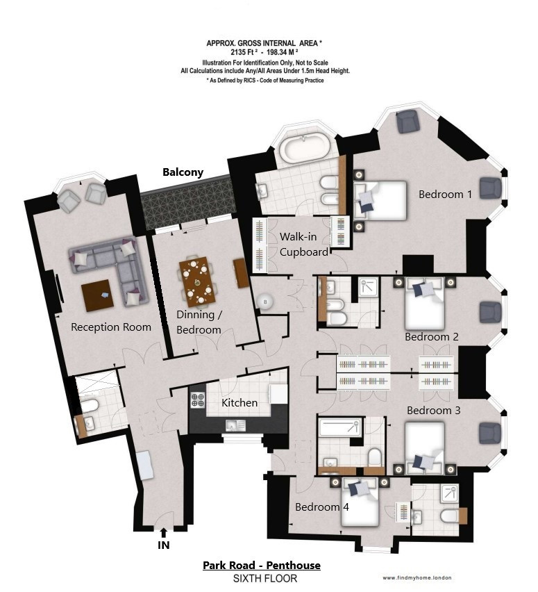 B Strat, Park Road, St Johns Wood floorplan