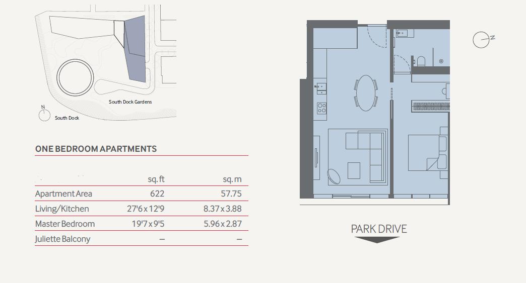 1 Bedrooms Flat for sale in 10 Park Drive, Harbour Quay, Canary Wharf E14