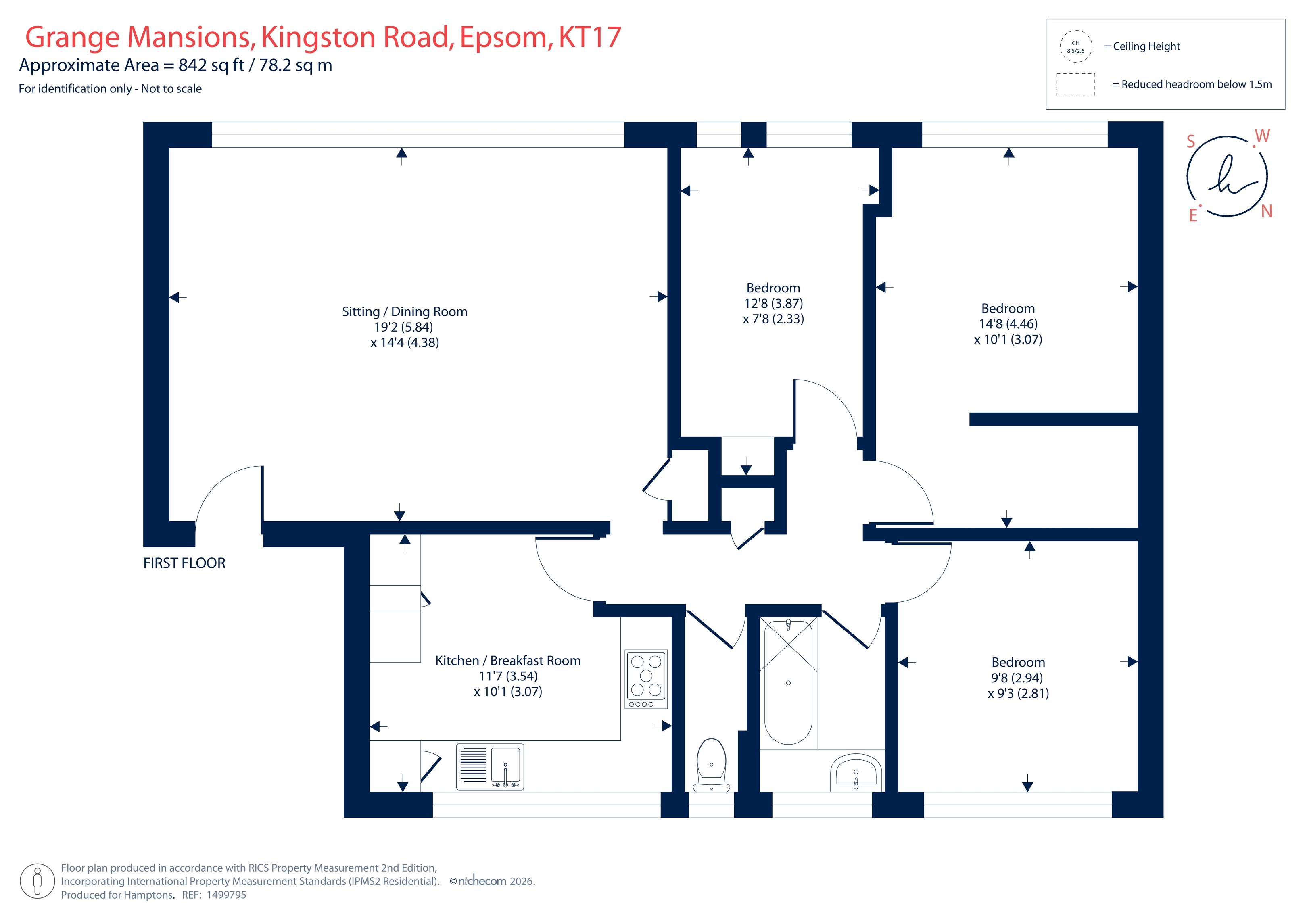 27 Grange Mansions, Kingston Road, Epsom floorplan