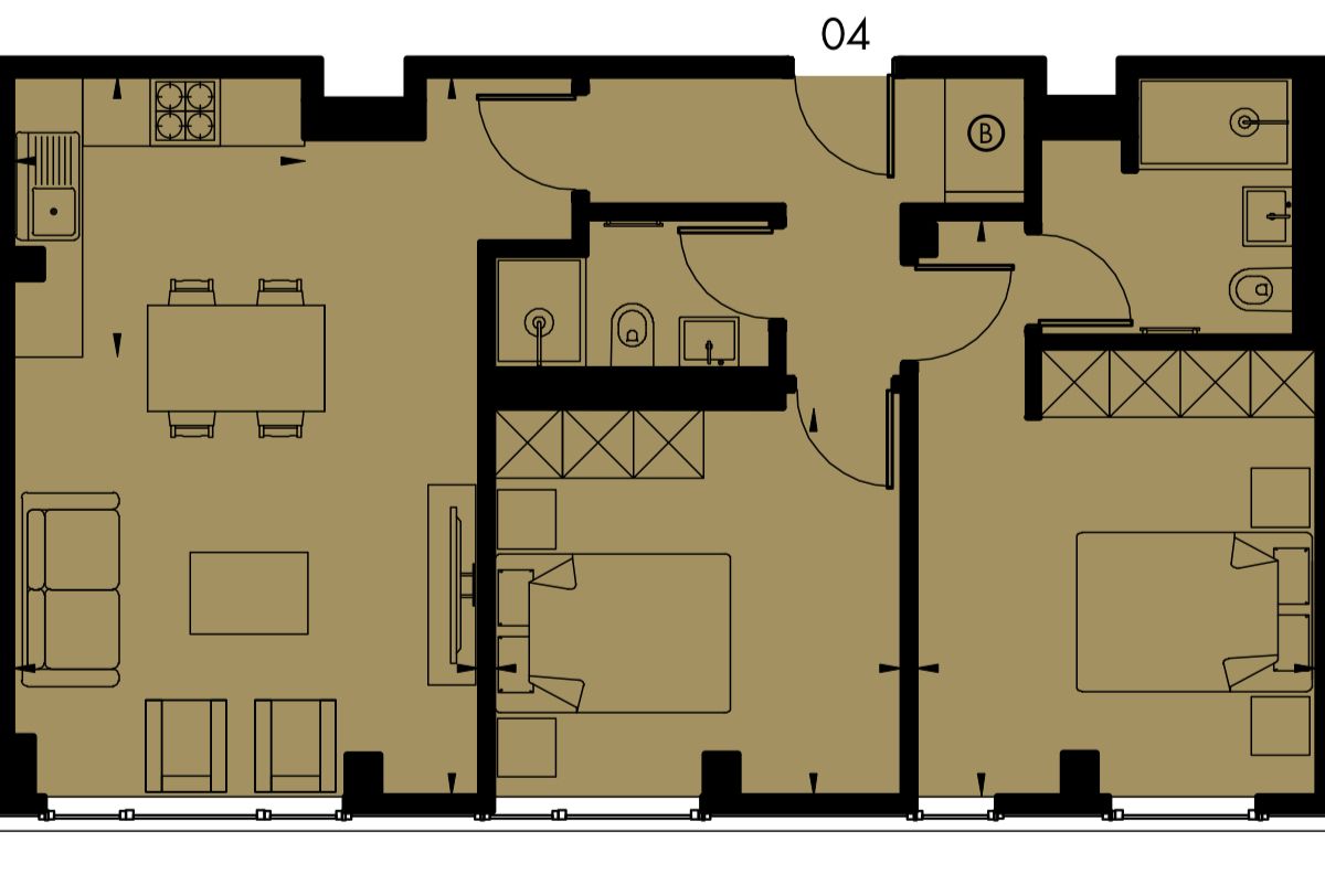 Flat 904, Quarters Apartments, Croydon floorplan