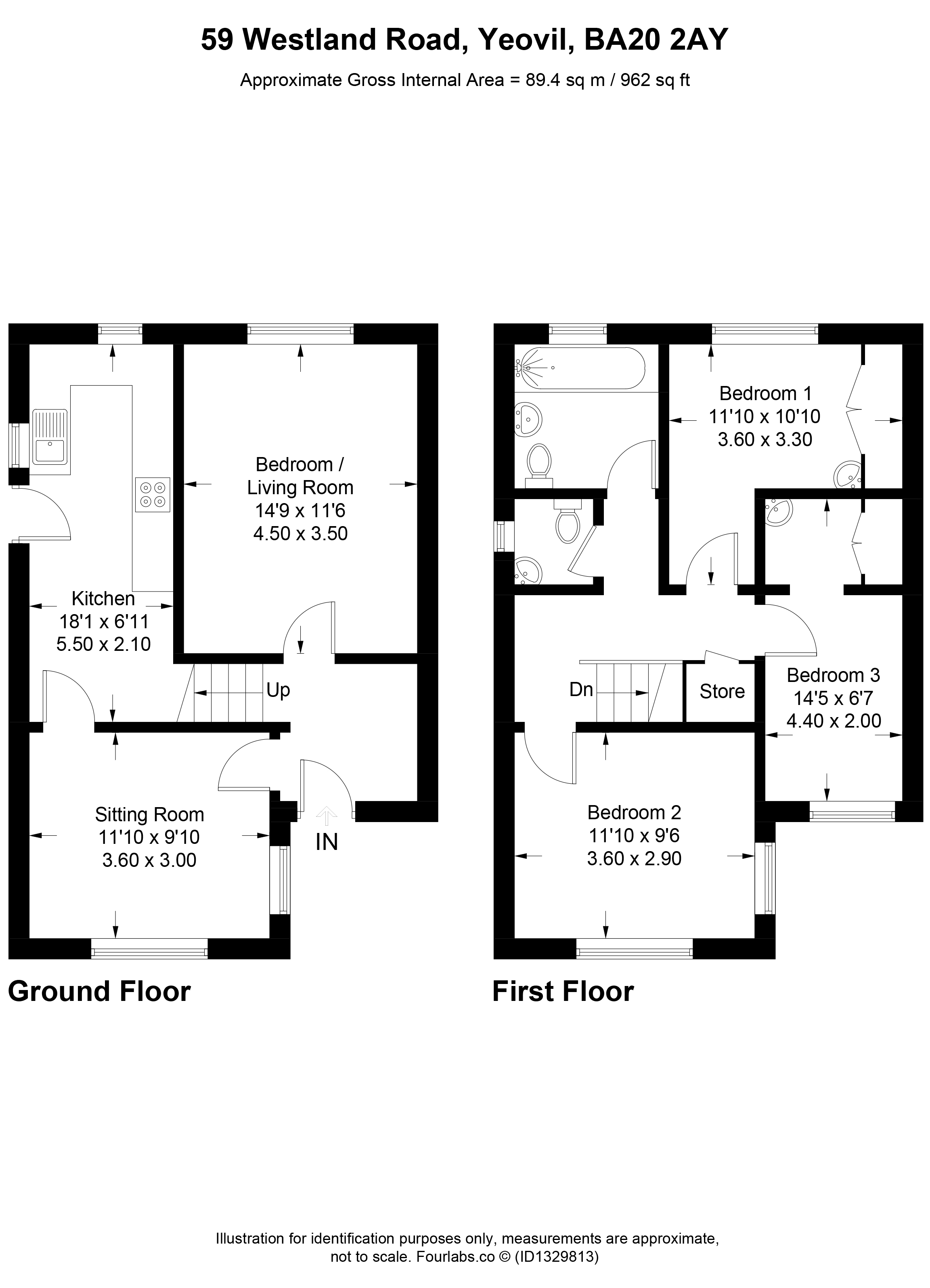 59, Westland Road, Yeovil floorplan