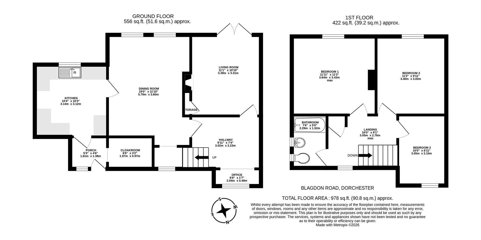 10, Blagdon Road, Dorchester floorplan