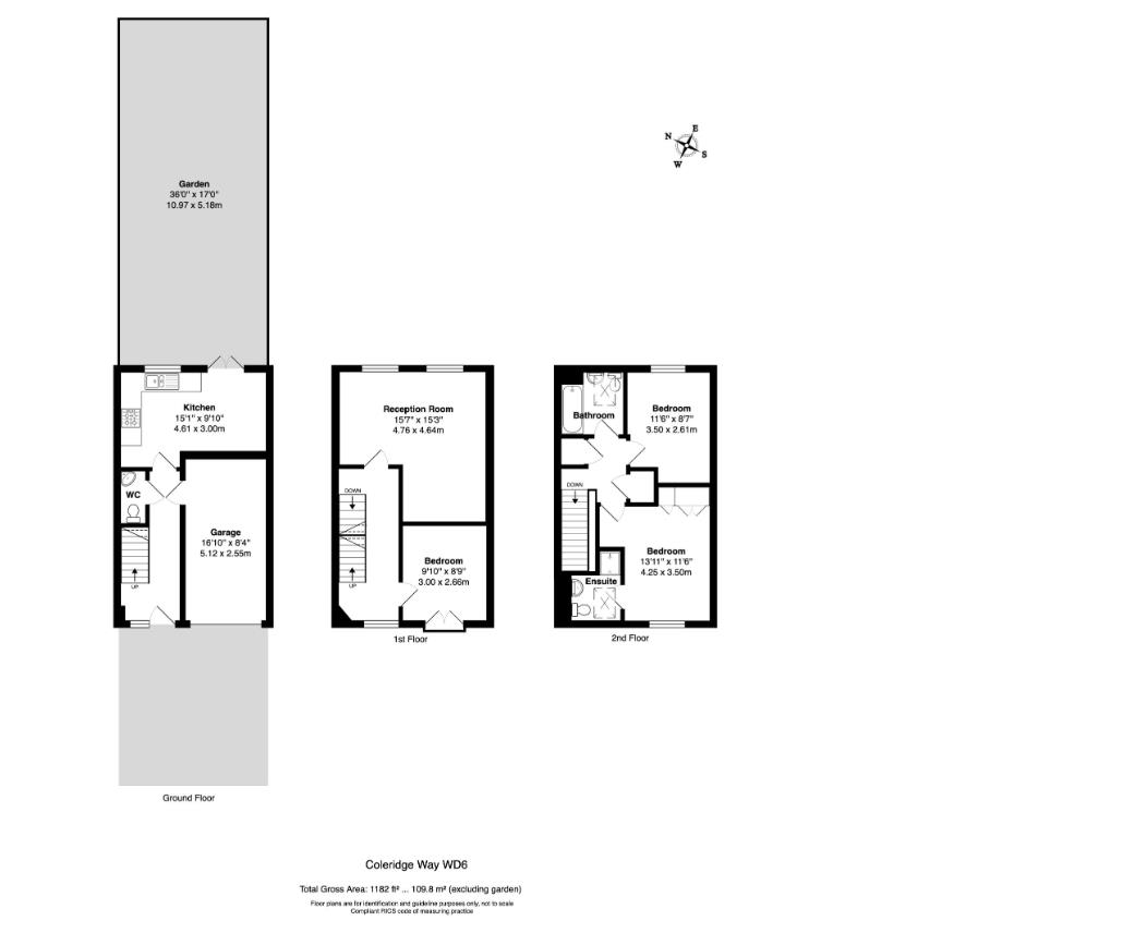 Coleridge Way, Borehamwood WD6, 3 bedroom town house for sale
