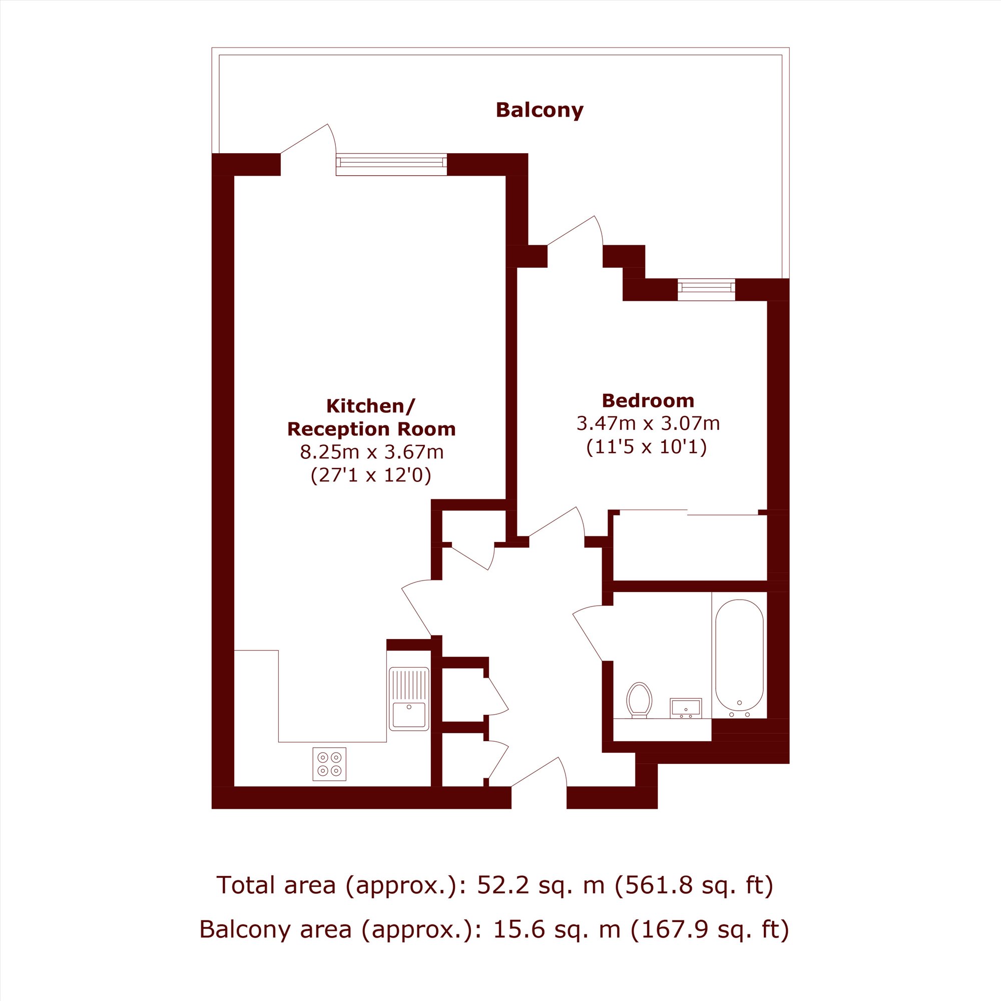 Apartment 1 Distel Apartments, 19, Telegraph Avenue, Greenwich floorplan