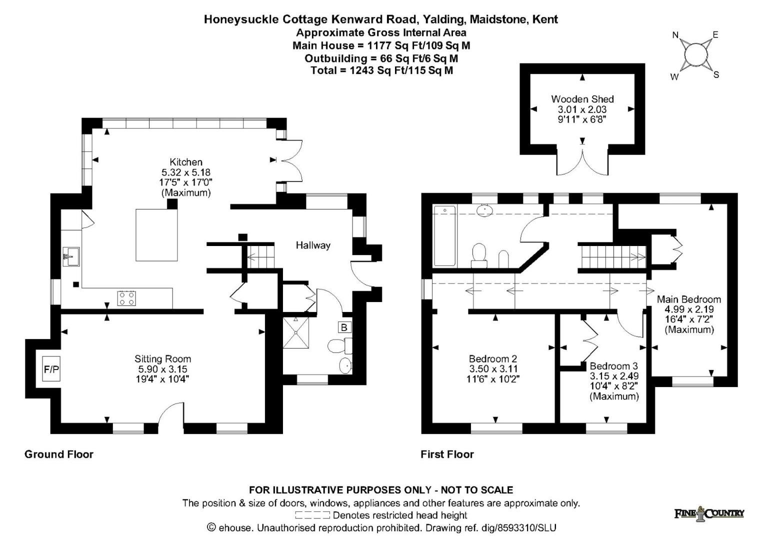 Honeysuckle Cottage, Kenward Road, Yalding floorplan
