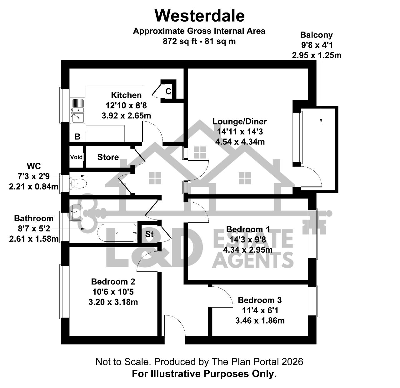 2, Westerdale, Luton floorplan