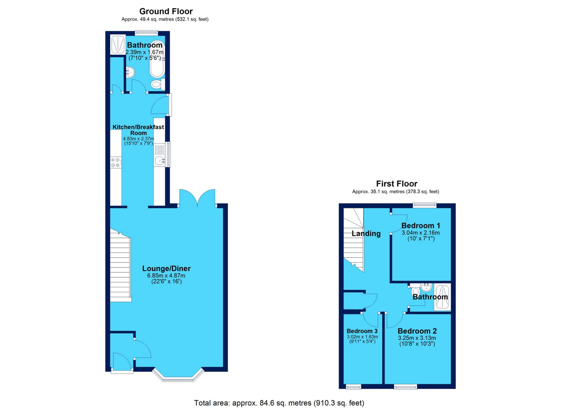 93, Charles Street, Tredegar floorplan