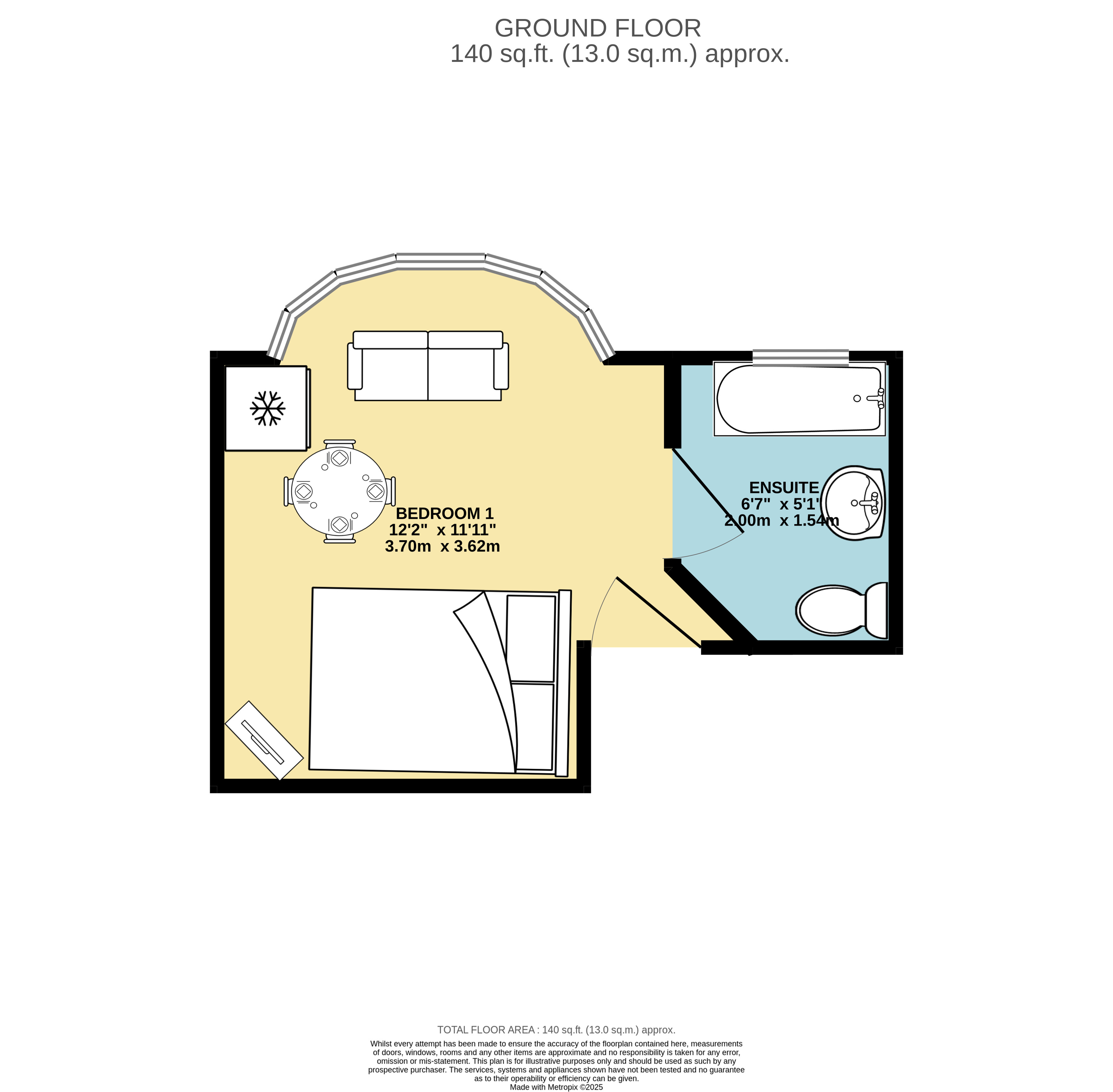 Room 3, 63, Fernbank Avenue, Wembley floorplan