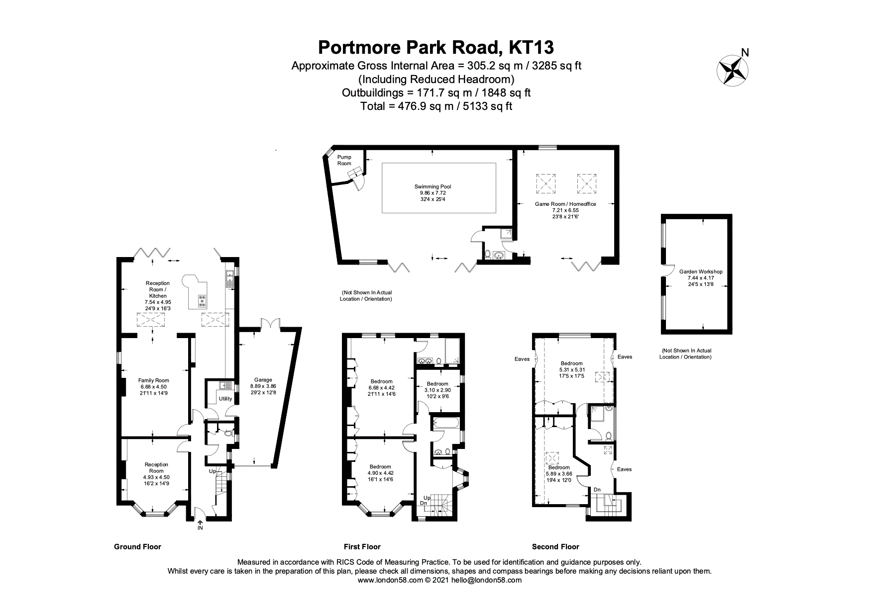 46, Portmore Park Road, Surrey floorplan