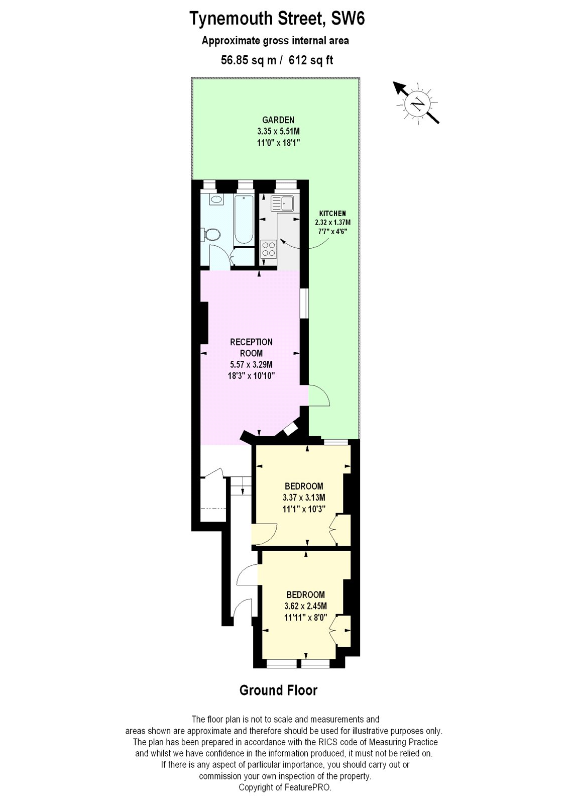 2 Bedrooms Flat for sale in Tynemouth Street, Sands End, London SW6