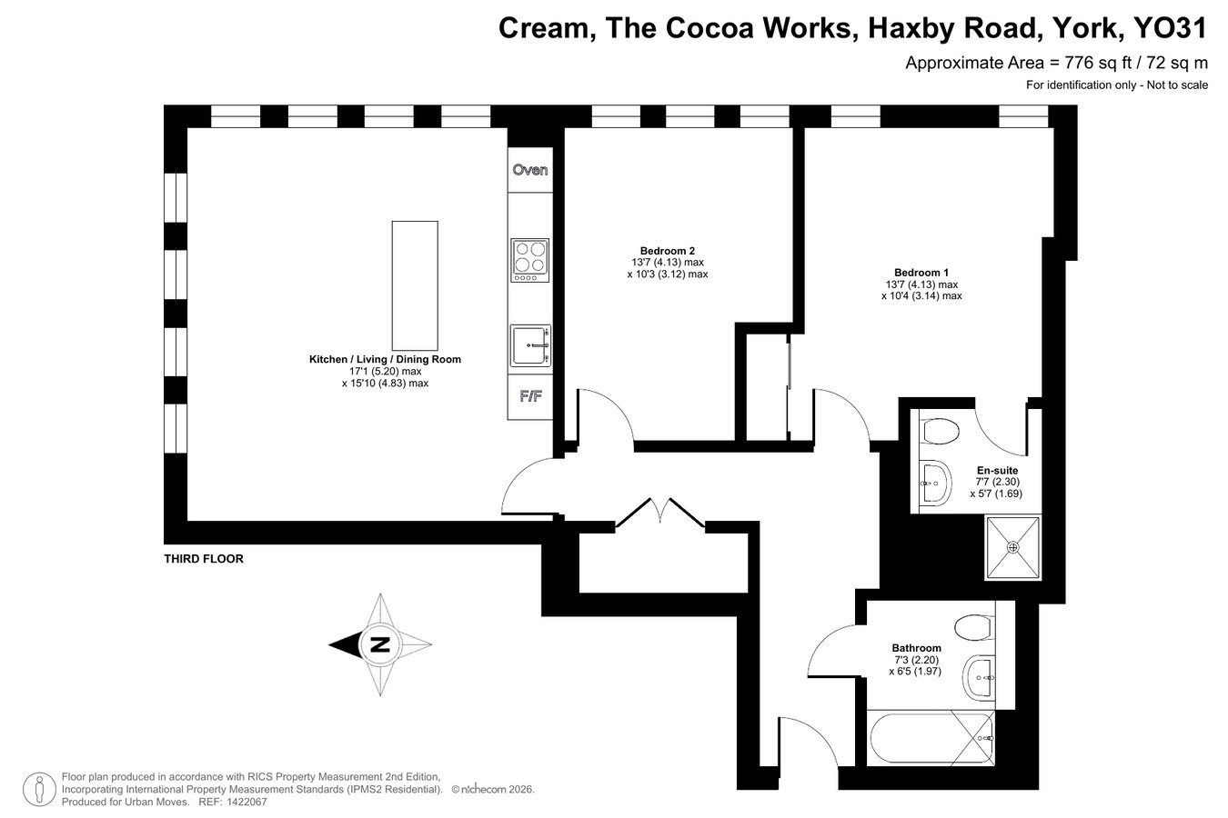 Flat Three Zero Five, Cream, Haxby Road floorplan