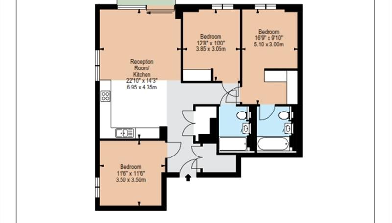Flat 17, Garrett Mansions, Edgware Road, London floorplan