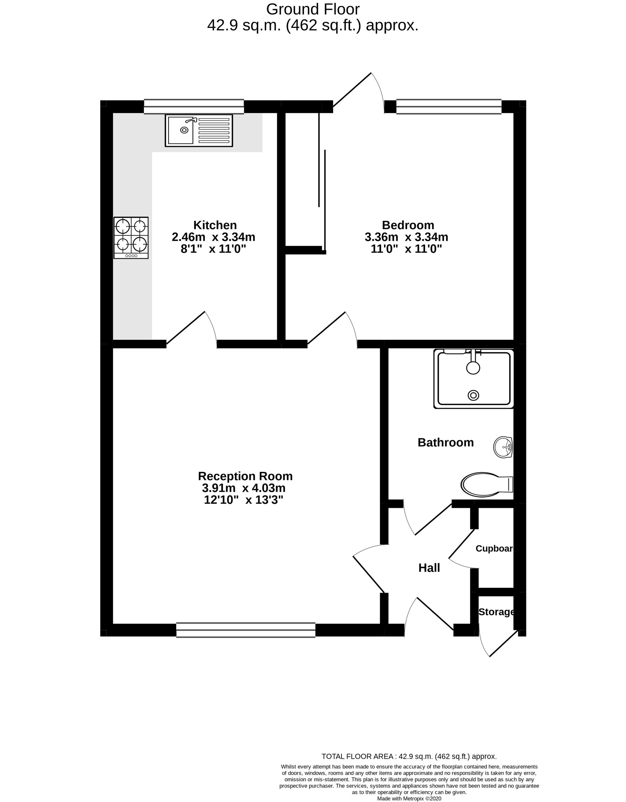 16 Village Gardens, Epsom floorplan