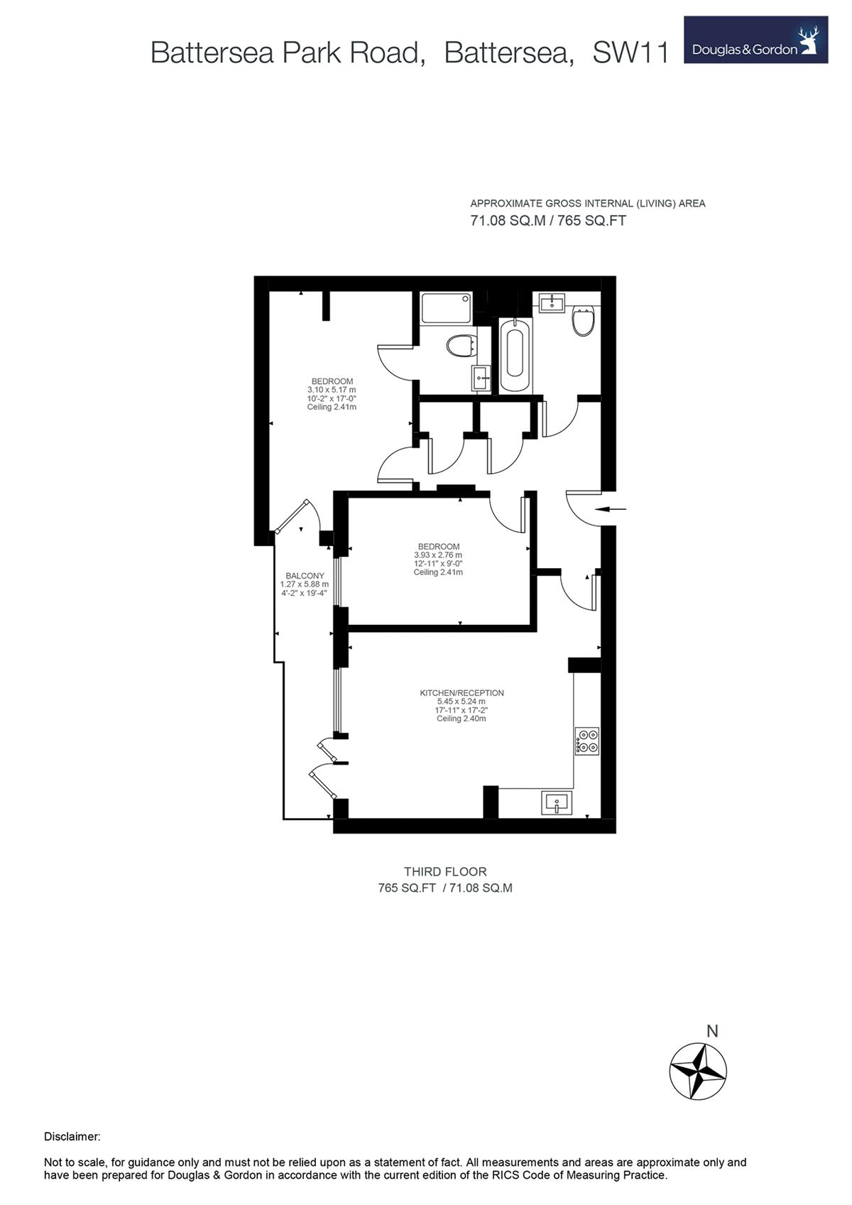 2 Bedrooms Flat to rent in Rutherford House, Battersea Park Road SW11