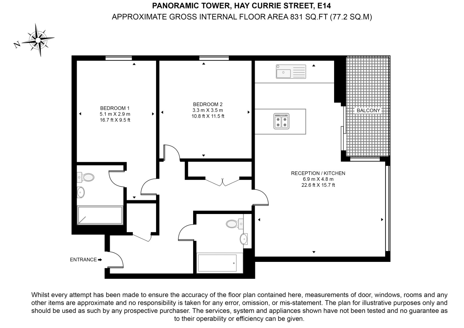 Panoramic Tower , Hay Currie Street, London floorplan