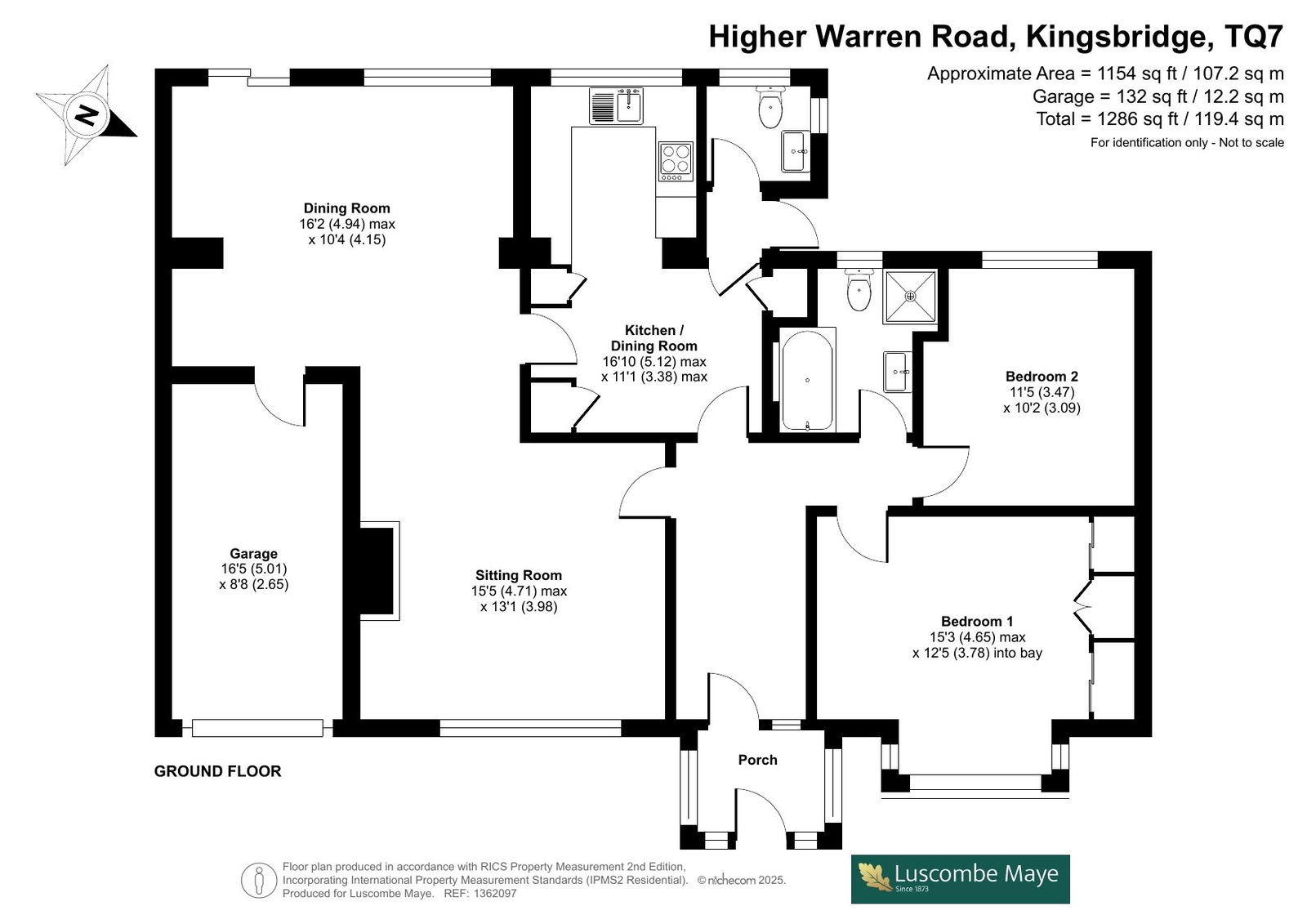 13, Higher Warren Road, Kingsbridge floorplan