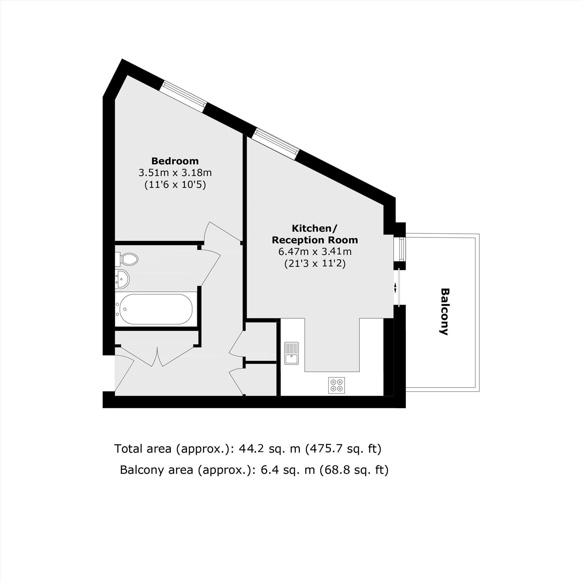 Flat 66, Kingfisher Heights, 2, Bramwell Way, London floorplan