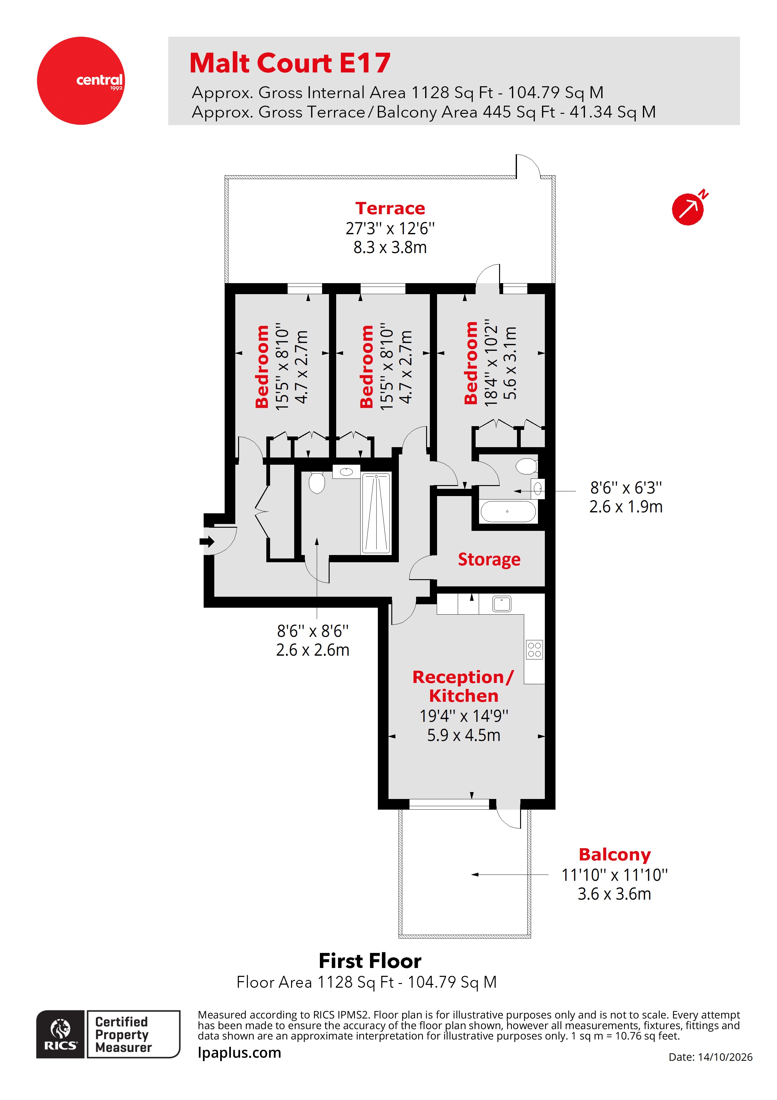 Apartment 31, Malt Court, 84, South Grove, London floorplan