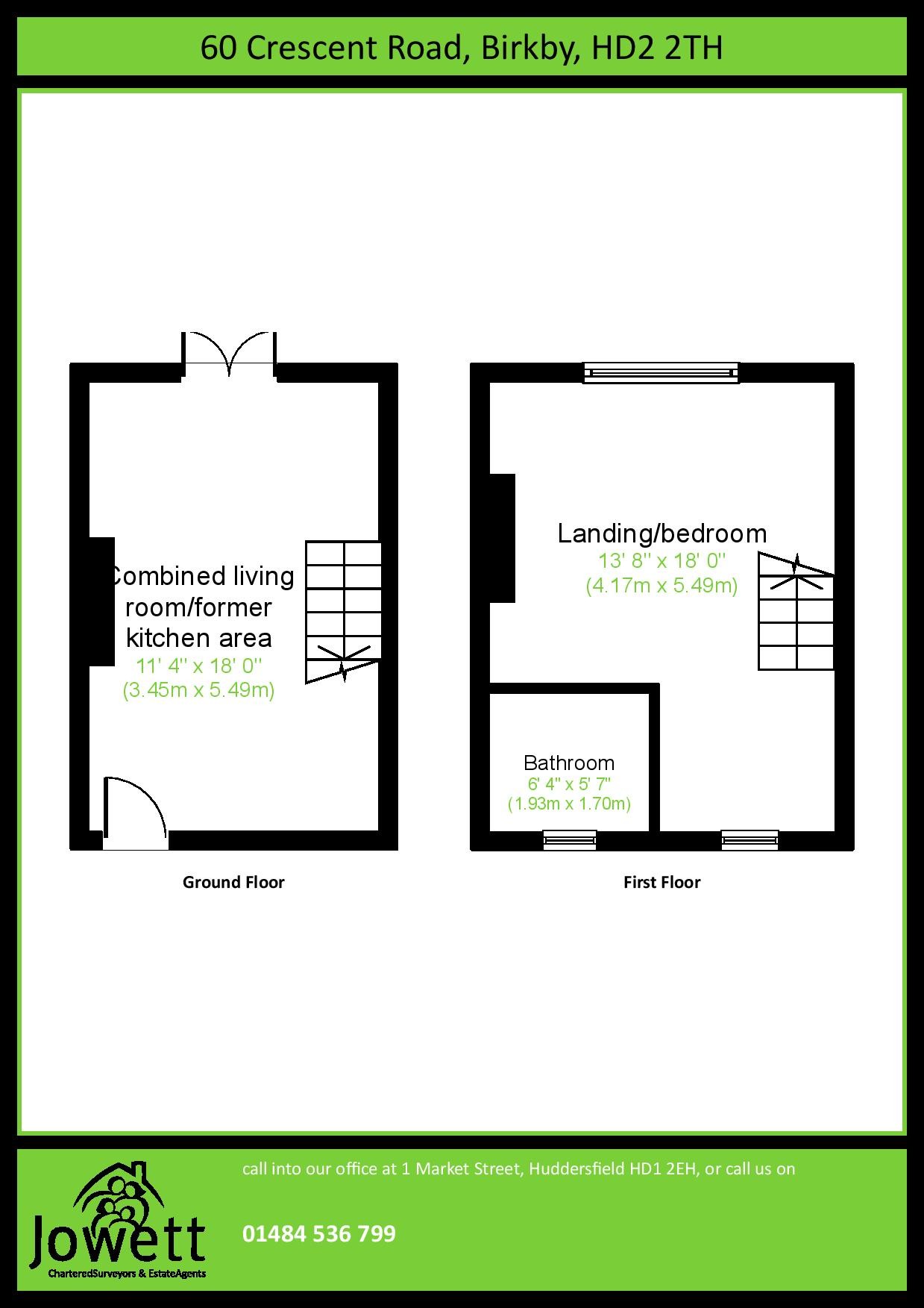 1 Bedrooms Terraced house for sale in Crescent Road, Birkby HD2