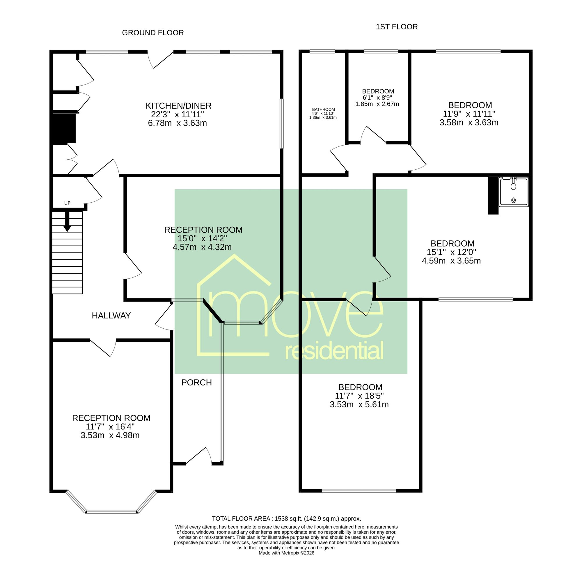 7 Buckingham Avenue, Prenton floorplan