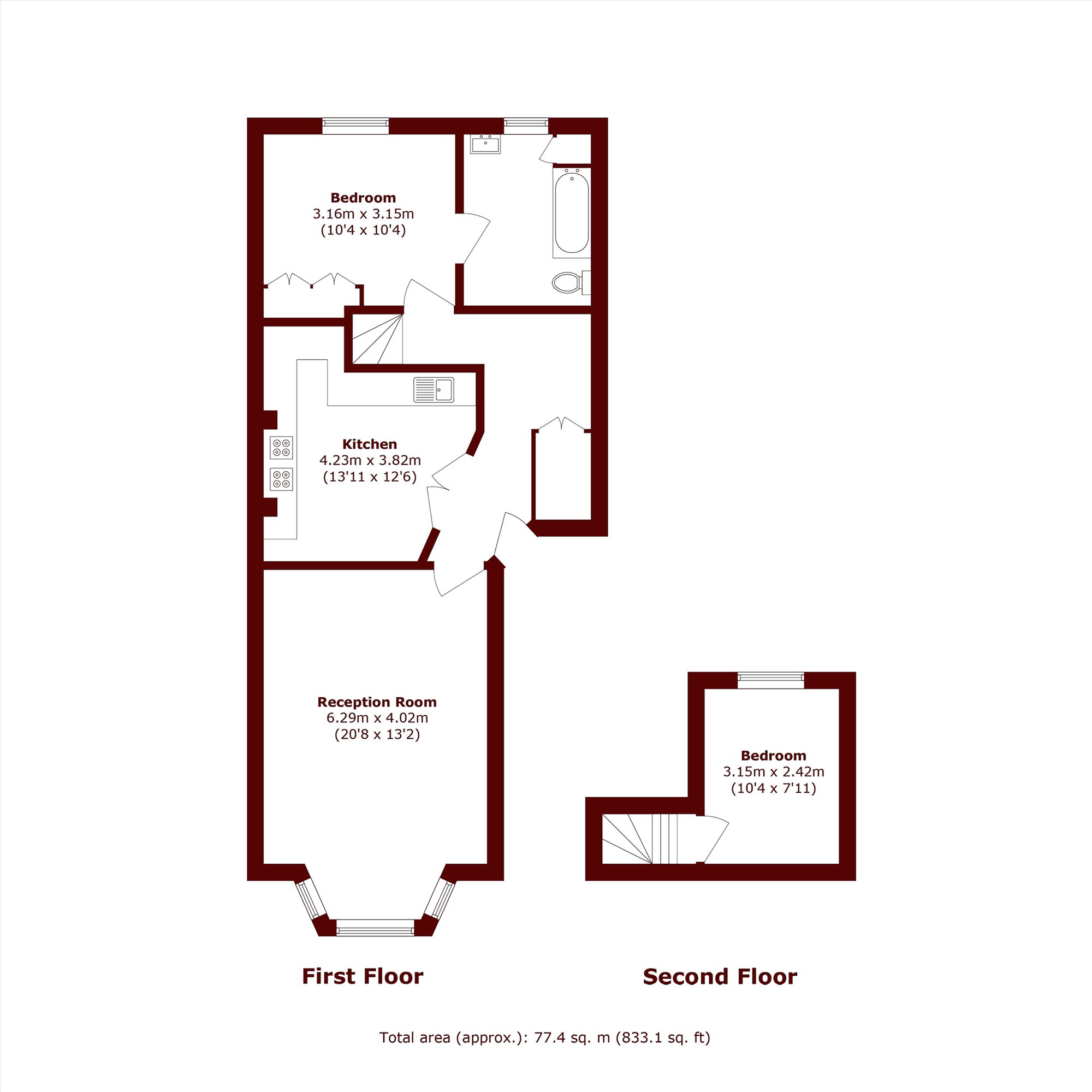 Flat 2, 7, Finborough Road, London floorplan