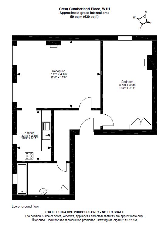 1 Bedrooms Flat to rent in Great Cumberland Place, London W1H