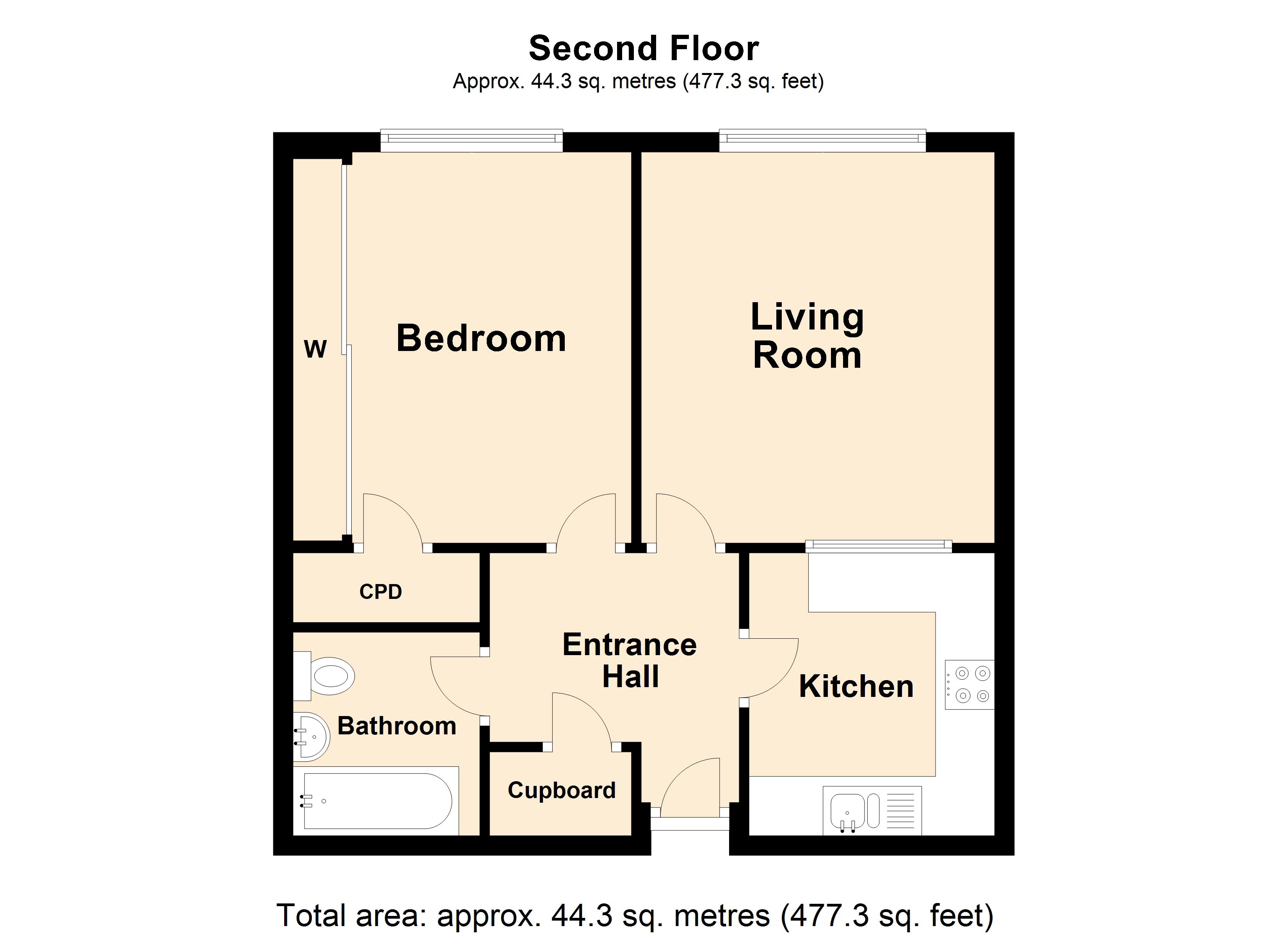 Flat 22, 1, The Leas, Kent floorplan