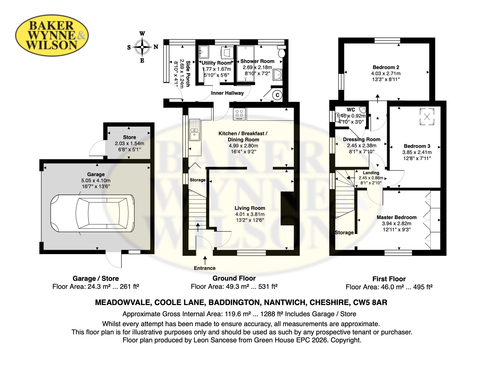 Meadowvale Coole Lane, Nantwich floorplan