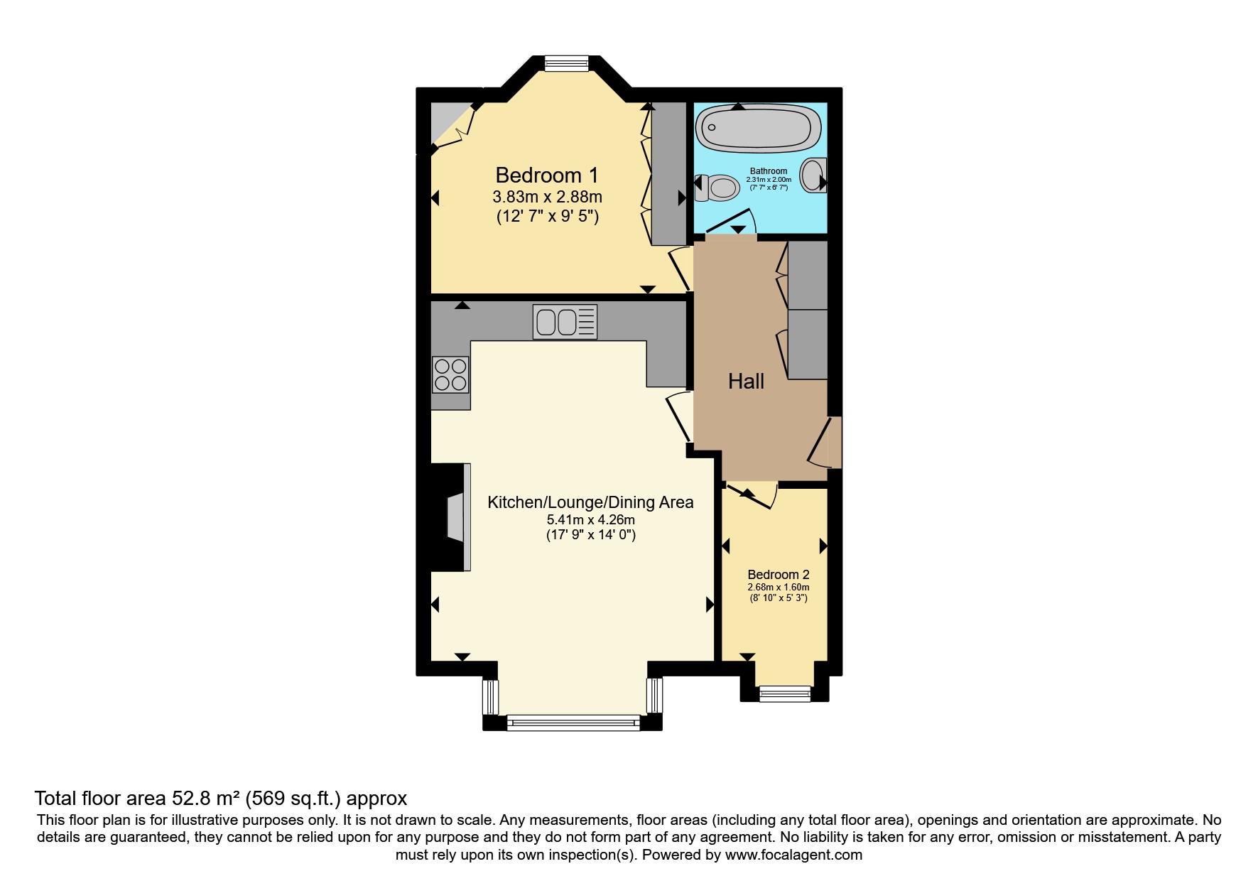 Flat 2, 9-10, Draycott Terrace, Cornwall floorplan