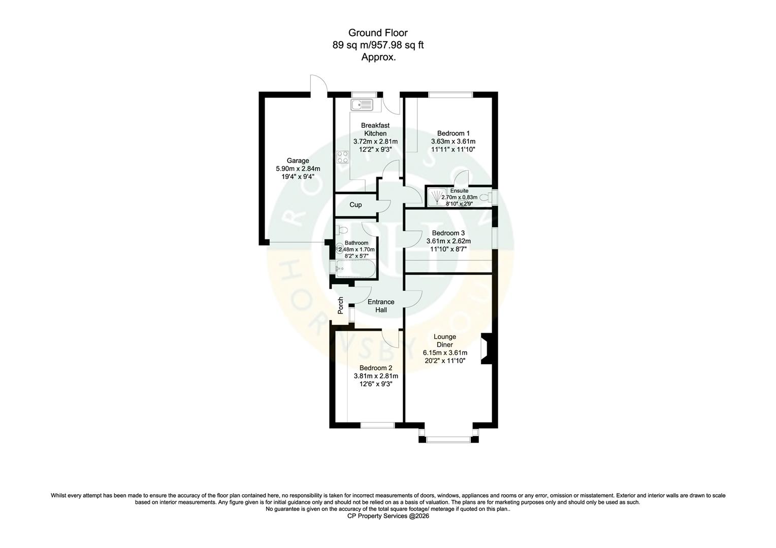 57B, Church Balk, Doncaster floorplan