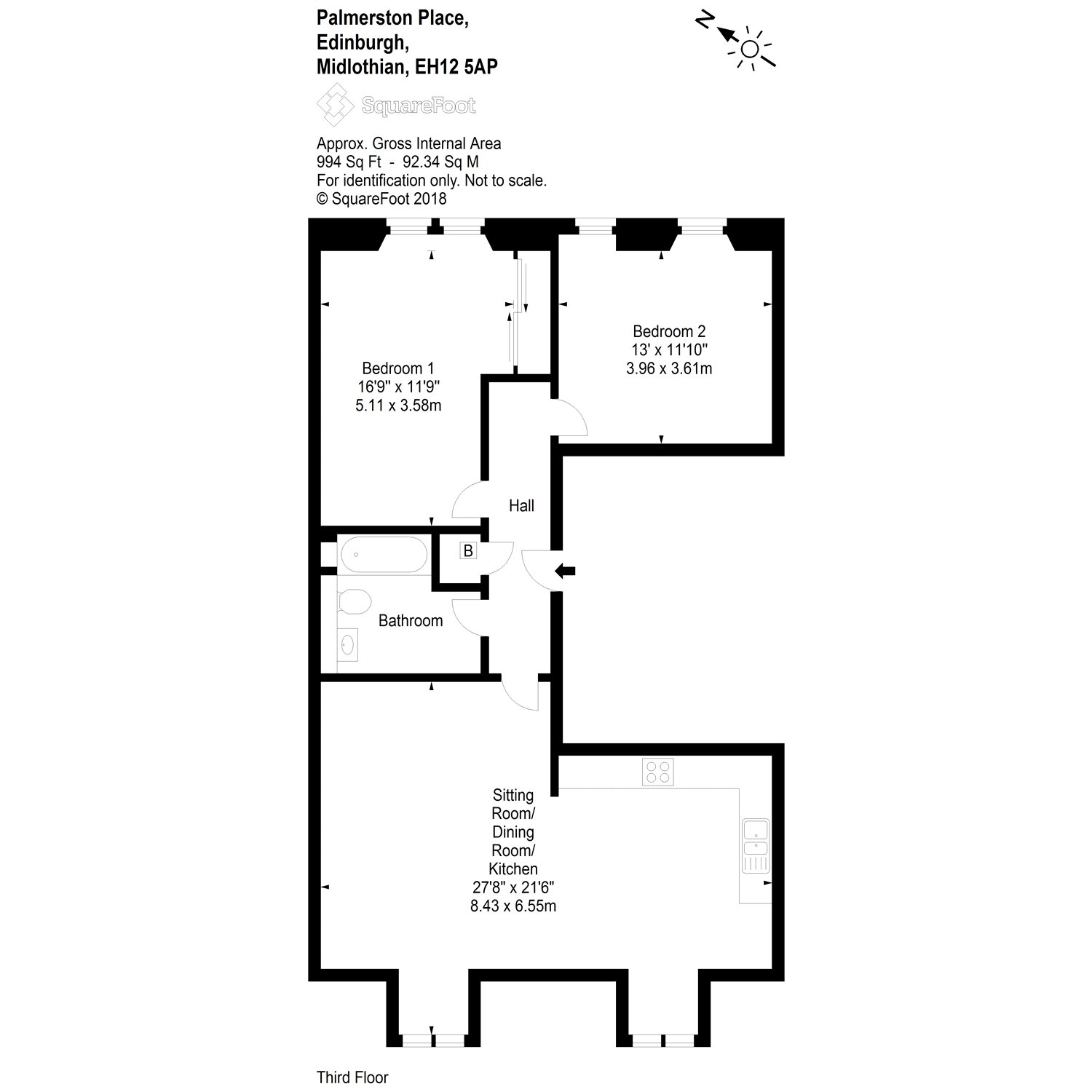 2 Bedrooms Flat for sale in Palmerston Place, Edinburgh EH12