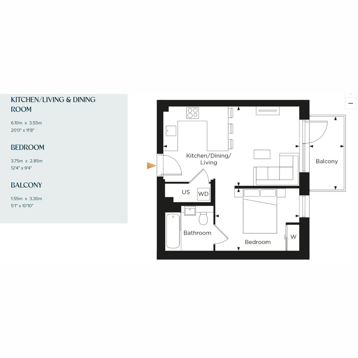 Flat Flat 54, Kew Bridge Rise, Capital Interchange Way, London floorplan