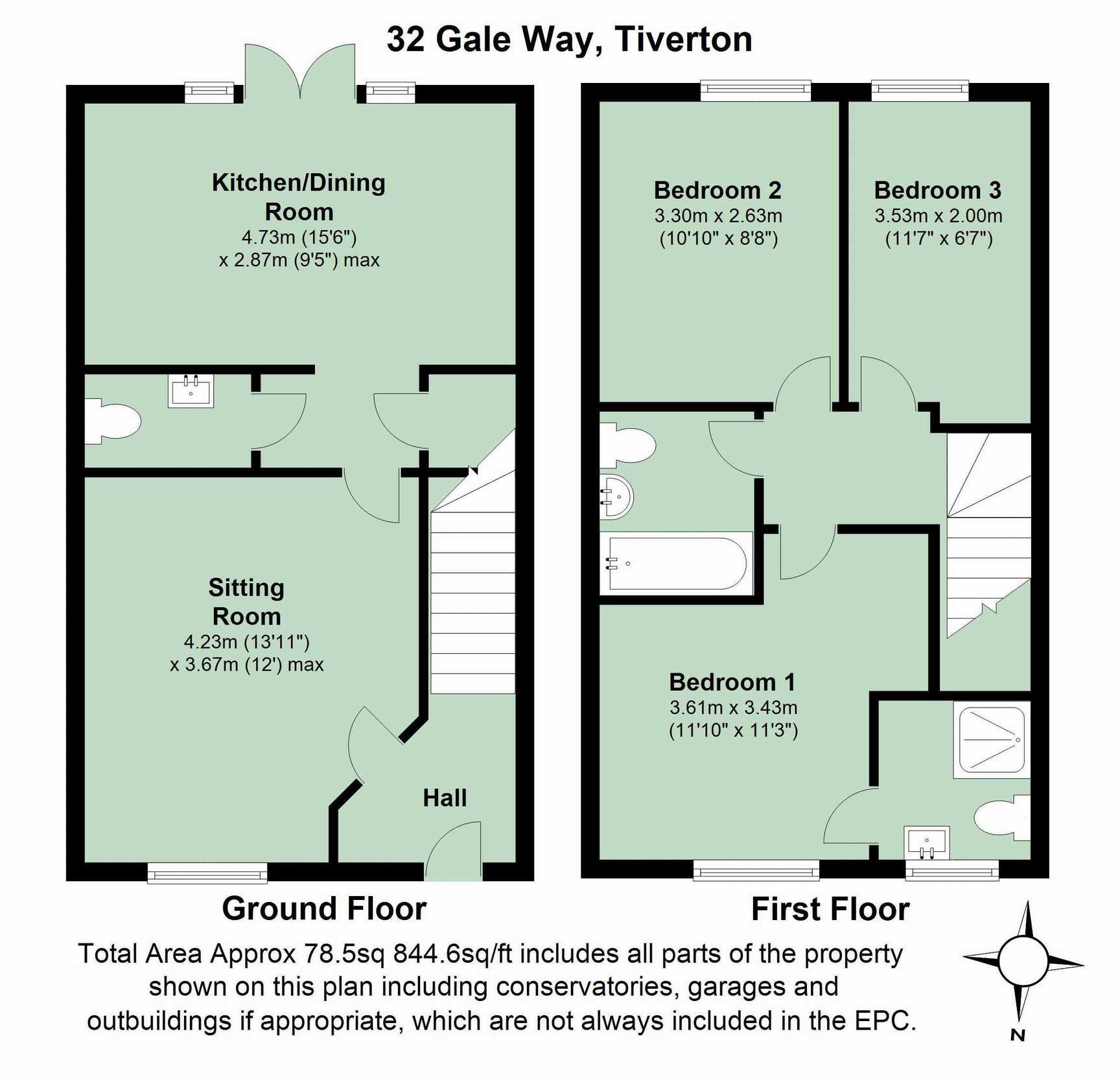 3 Bedrooms Semi-detached house to rent in Gale Way, Tiverton EX16