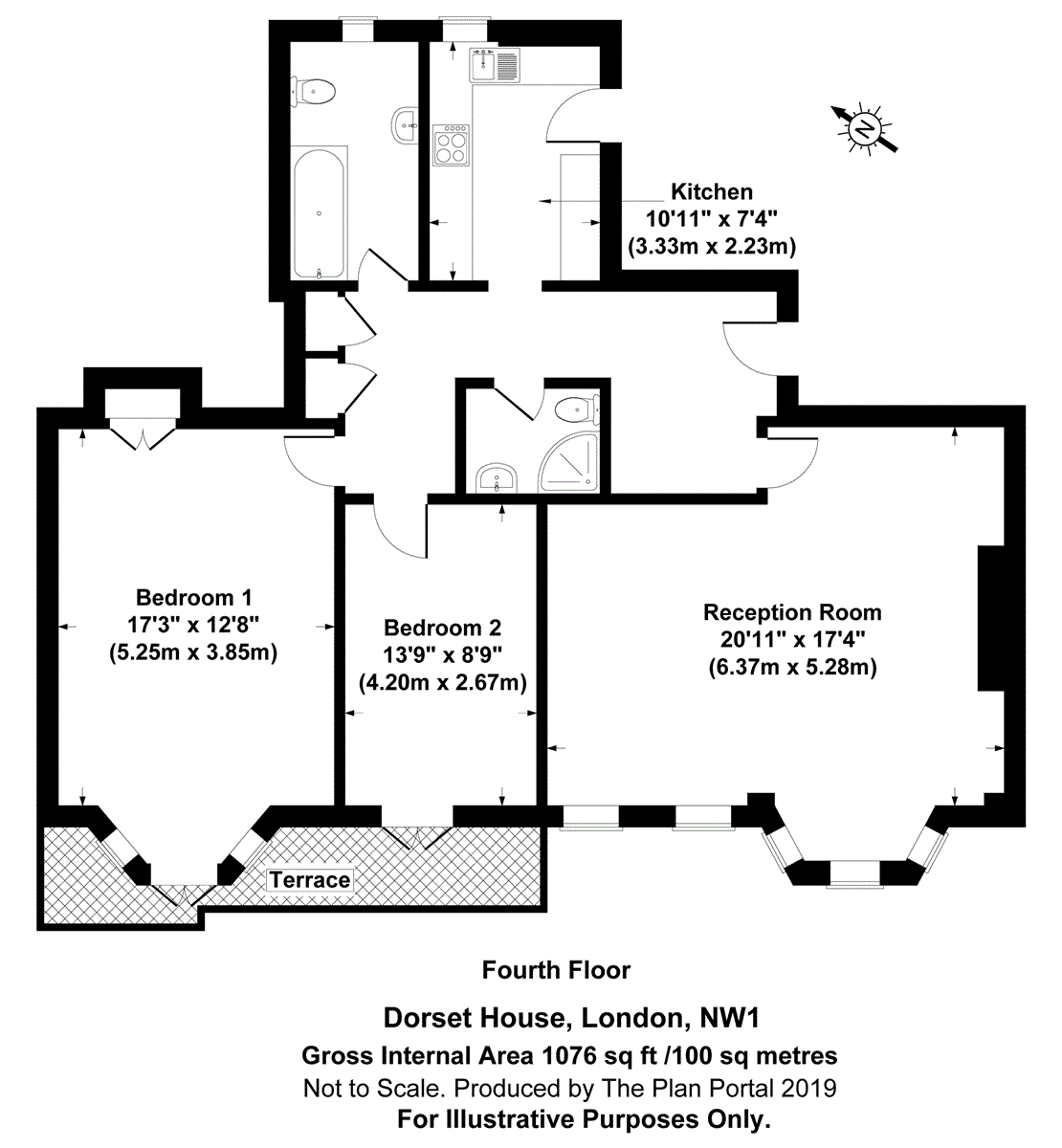 120, Dorset House, London floorplan