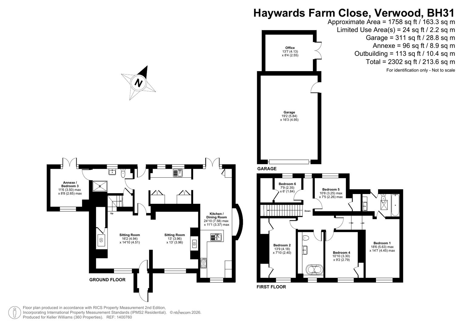 ., Haywards Farm Close, Verwood floorplan