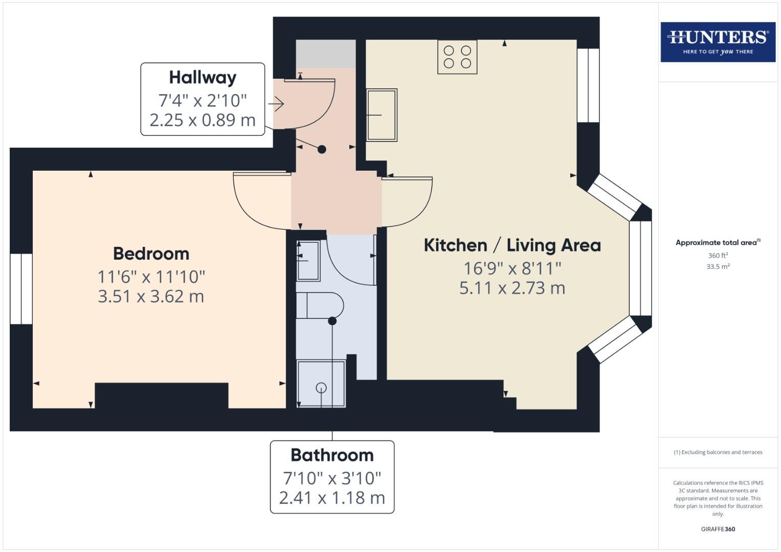 Flat 3, 49, Trafalgar Square, Scarborough floorplan