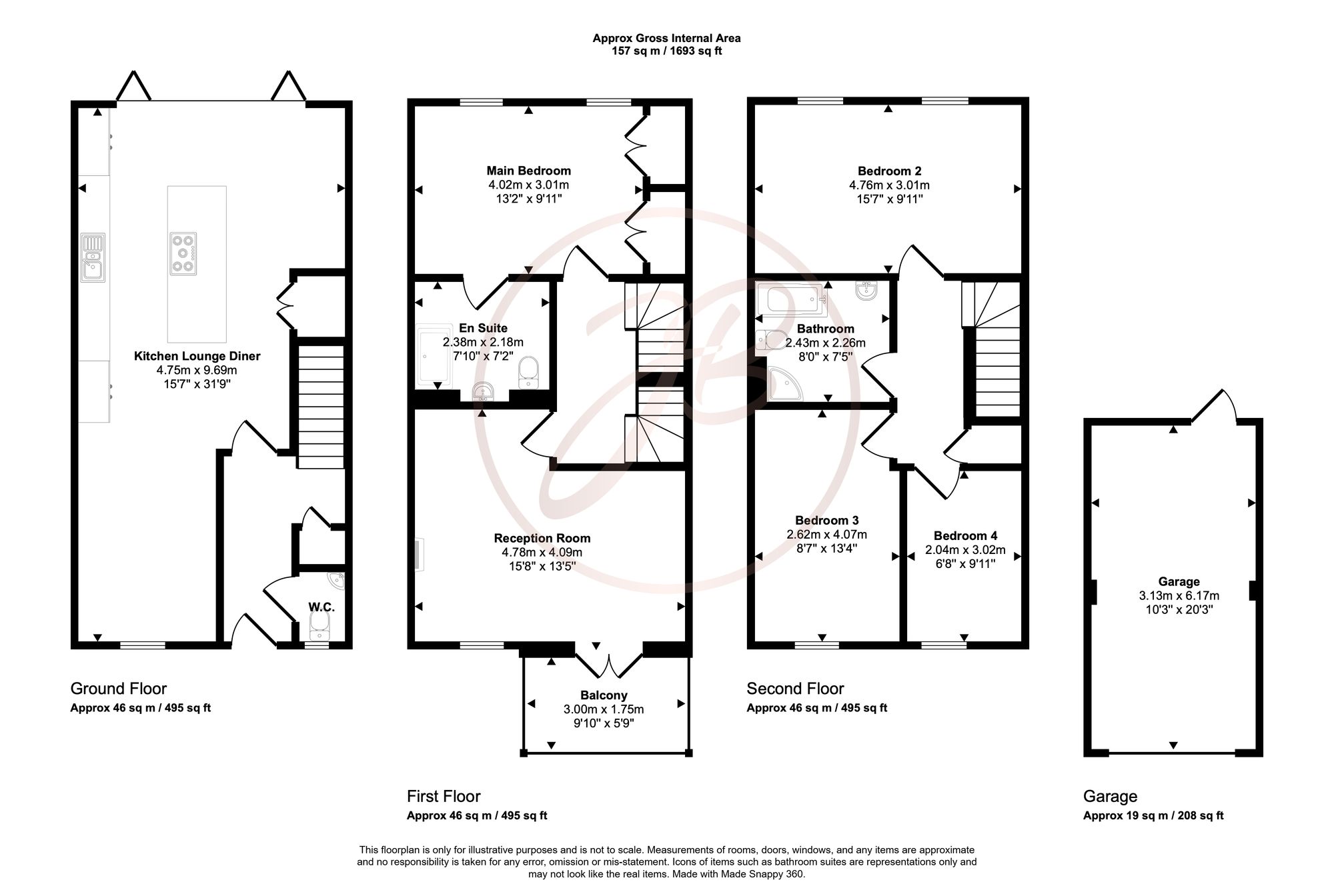 7 Beaumont Drive, Worcester Park floorplan